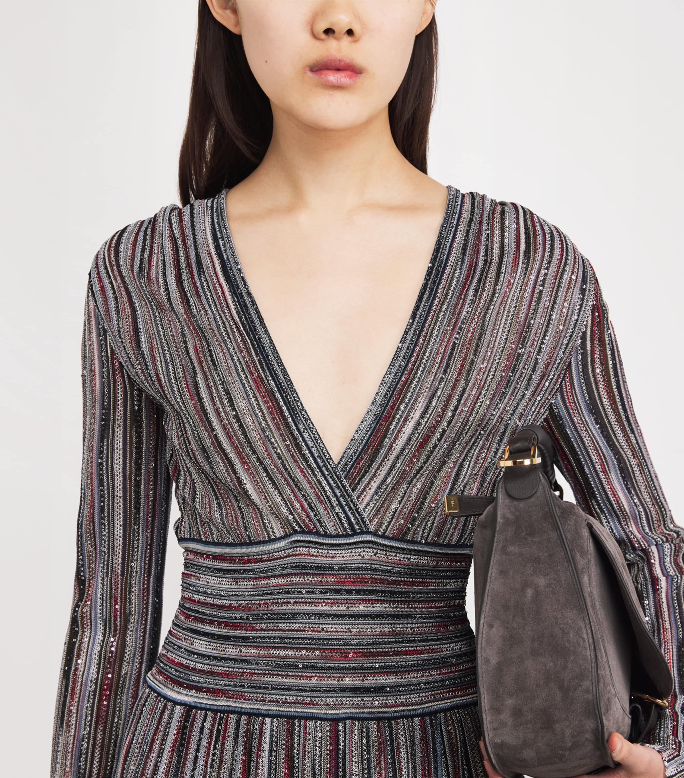 Lurex Embellished Stripe Maxi Dress SMSMB DRK W RED/BLUE Image 4