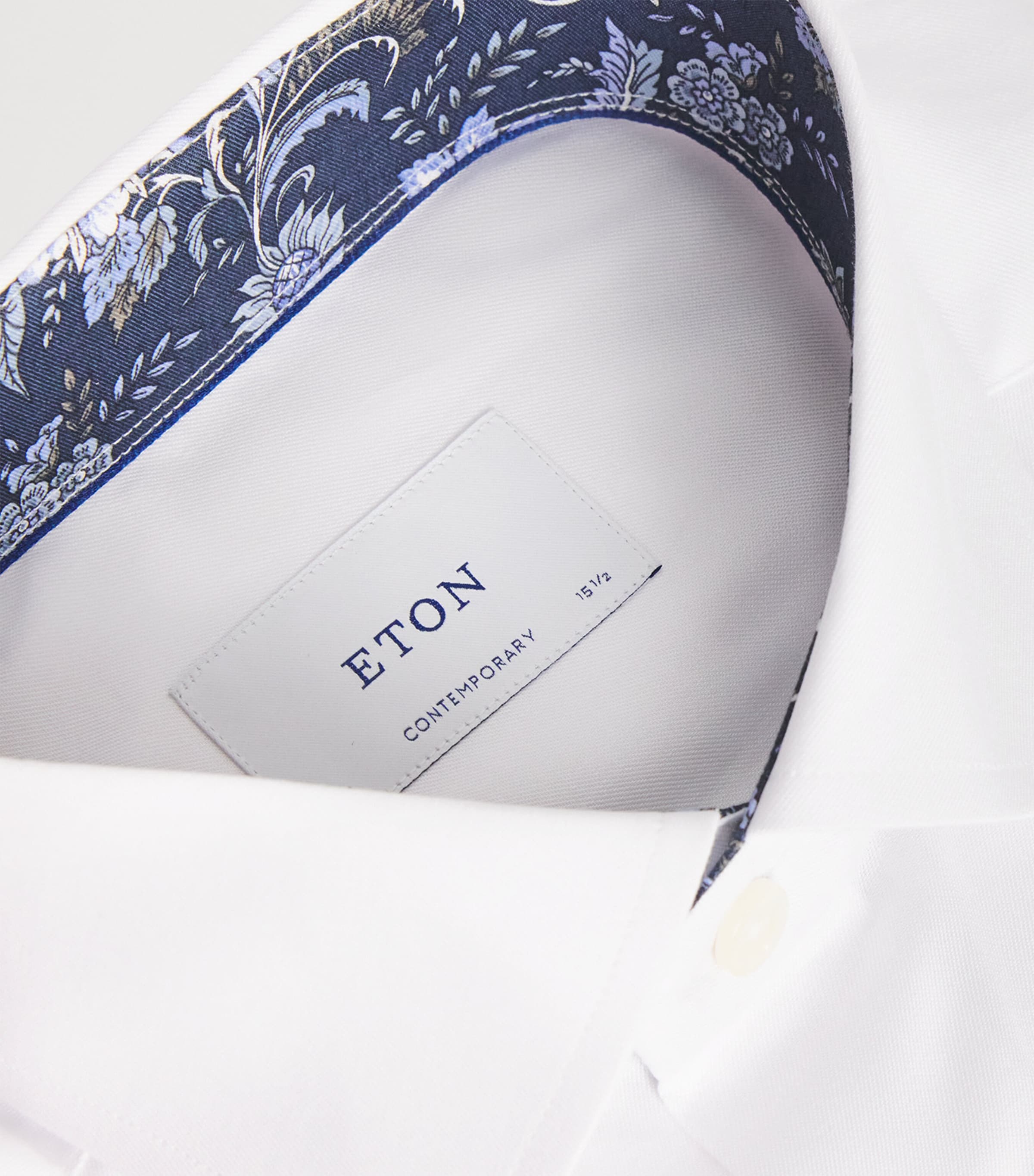 Signature Twill Floral-Trim Shirt WHITE FLORAL Image 5