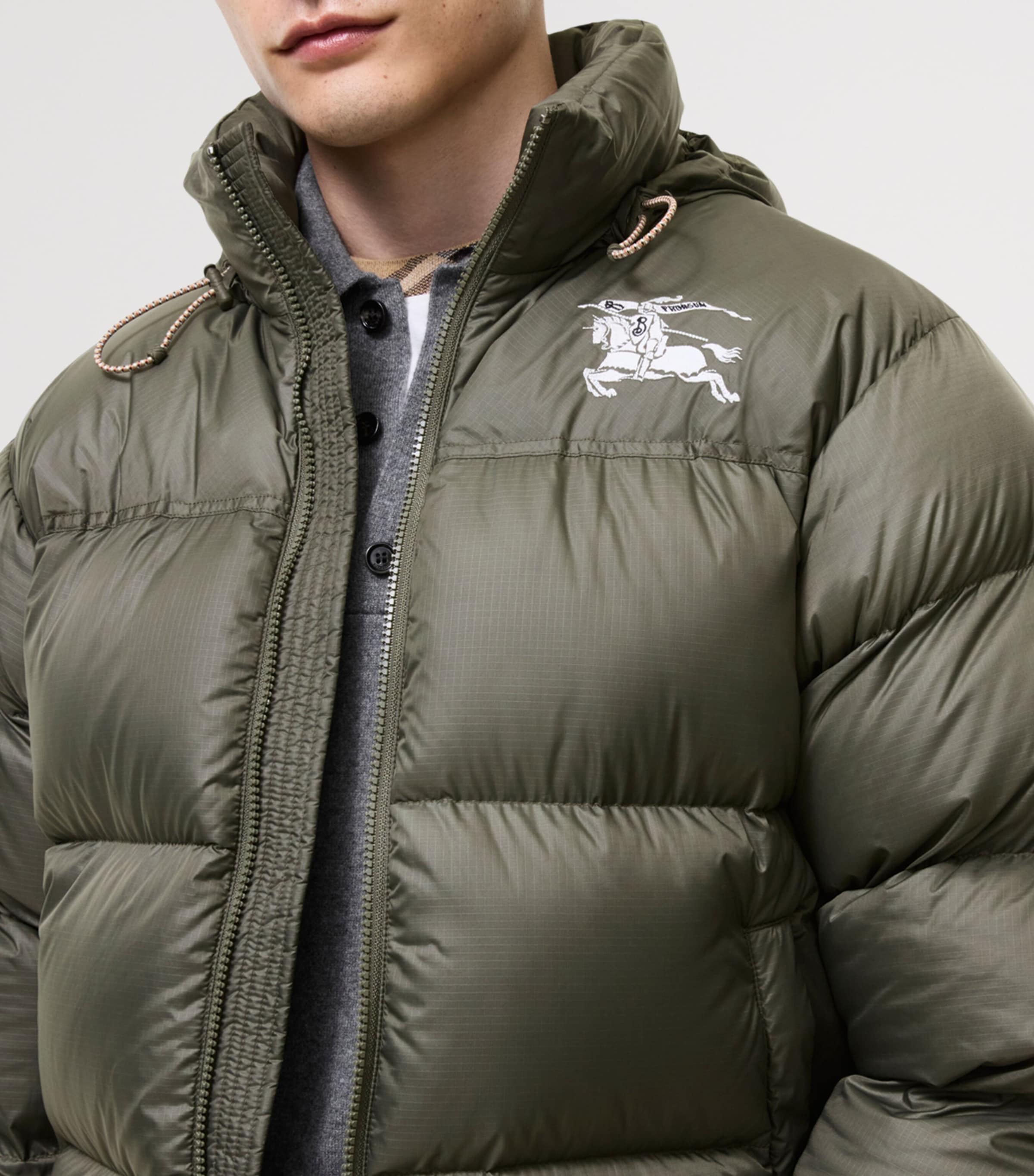 Burberry Mens Down EKD Puffer Jacket Dark Sage Green Image 3