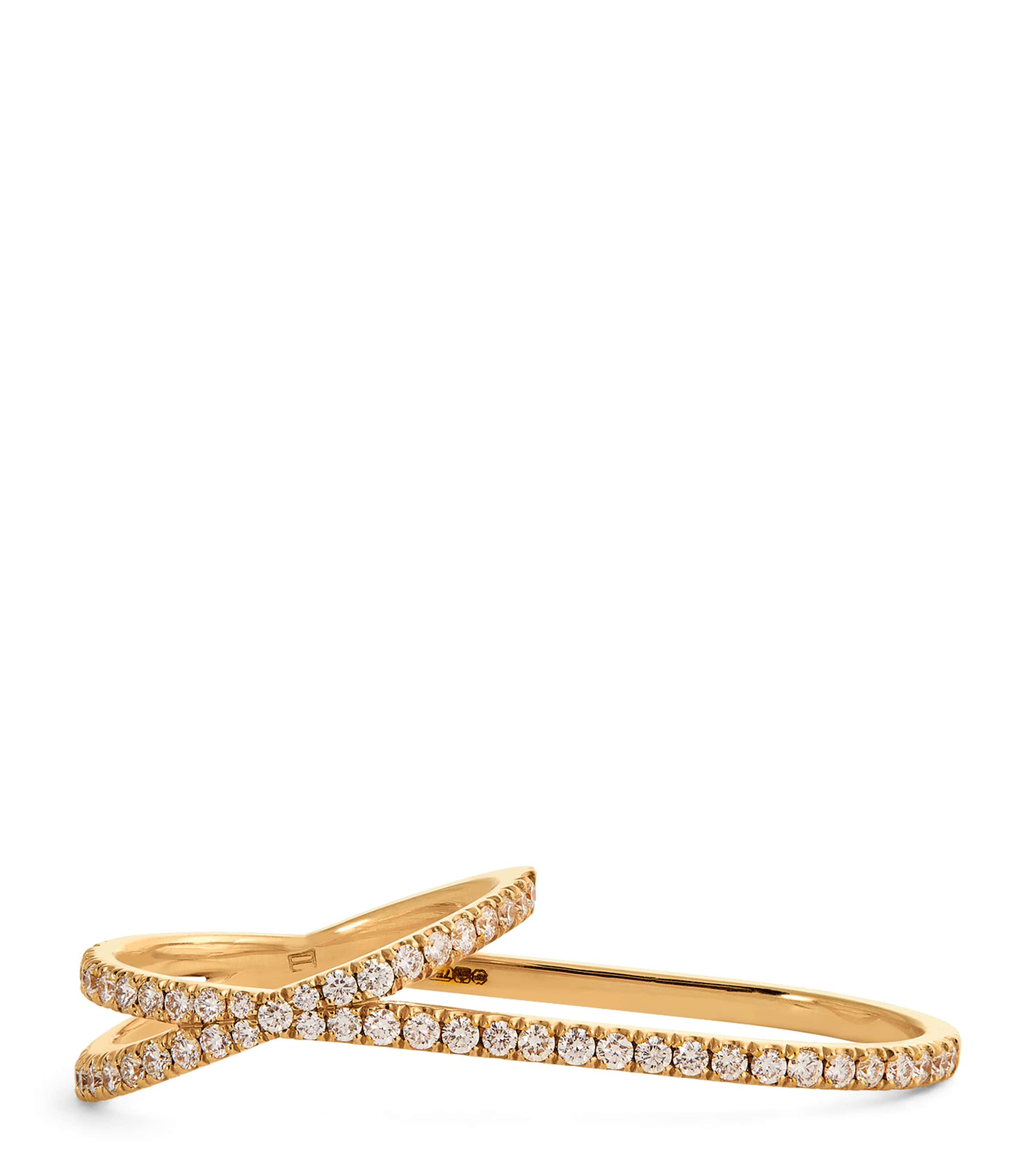Eva Fehren Yellow Gold and Diamond Double Finger Orbit Ring | Harrods UK