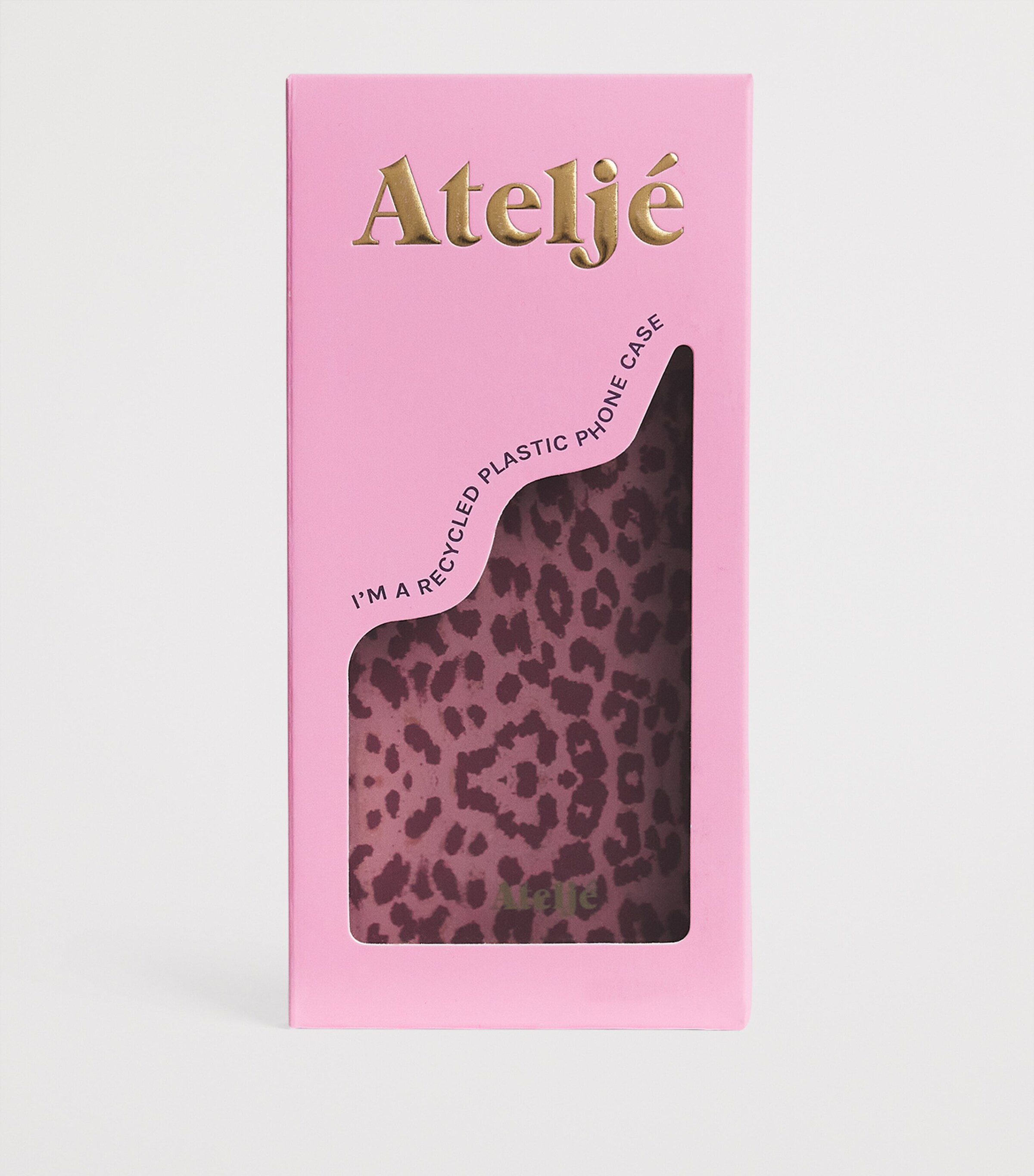 Recycled Leopard Print iPhone 14 Pro Case BROWN AND BLACK Image 2