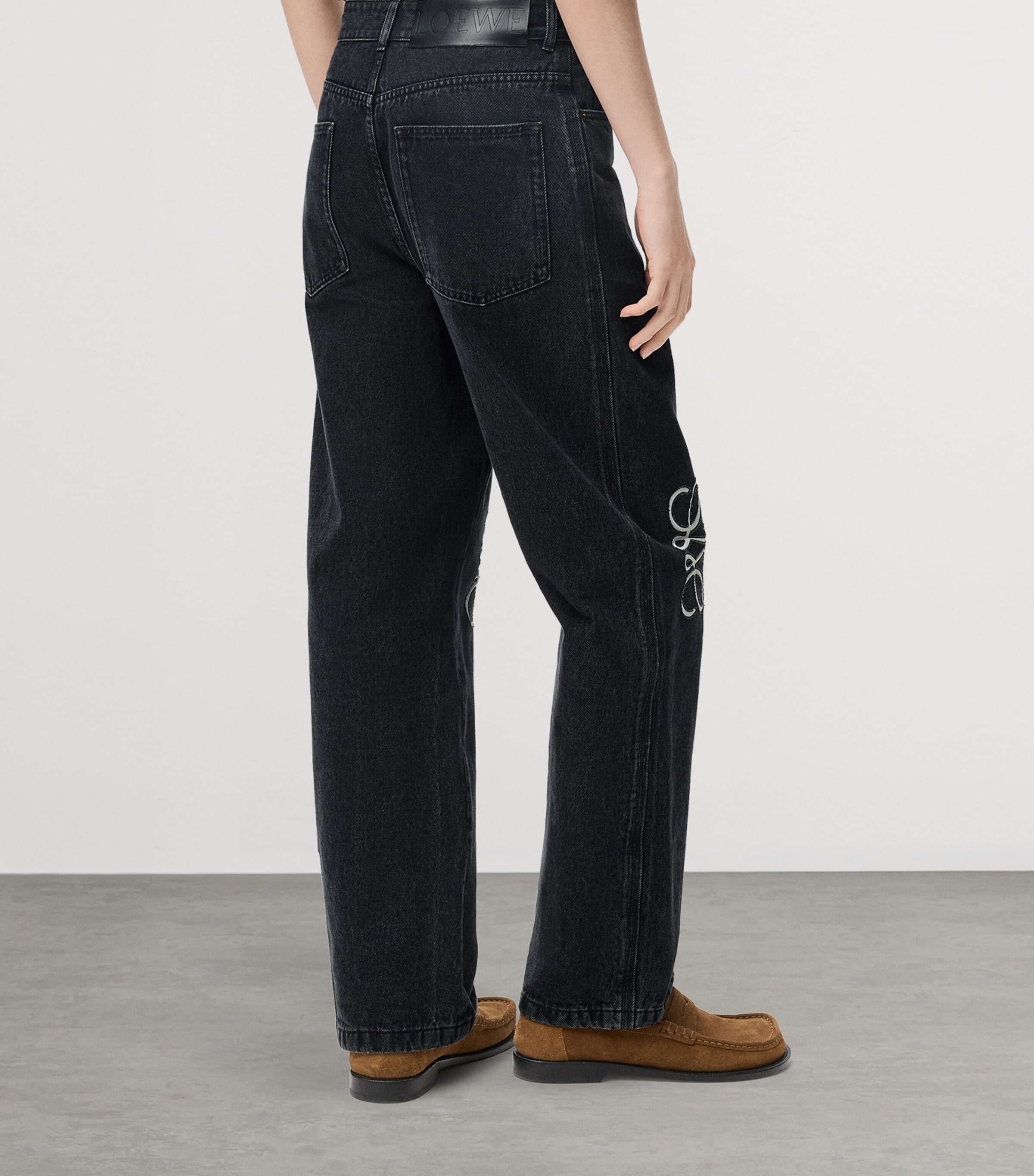 LOEWE Black Anagram Baggy Jeans | Harrods US