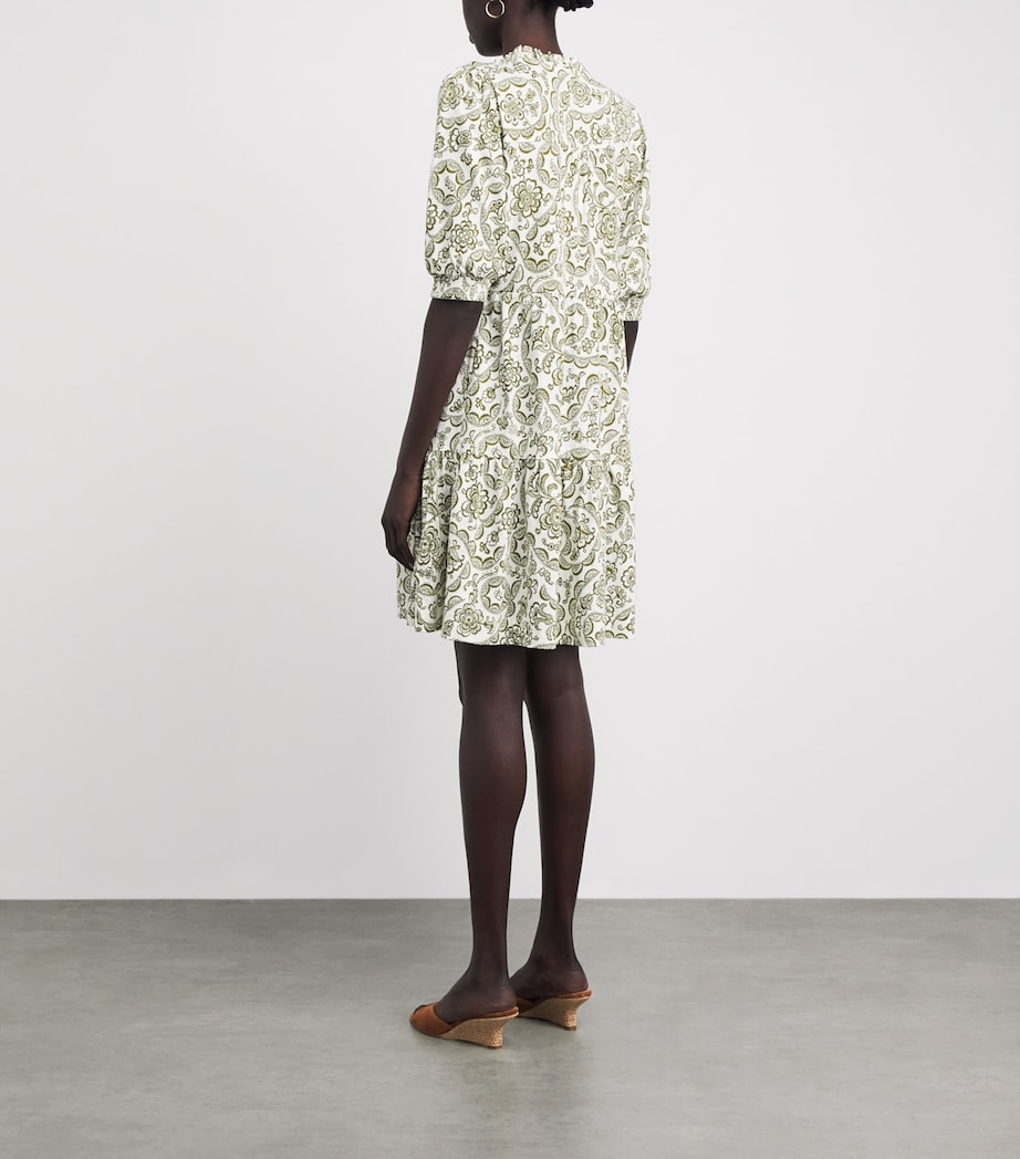 ME+EM Womens Floral Tiered Mini Dress Green Multi Image 4