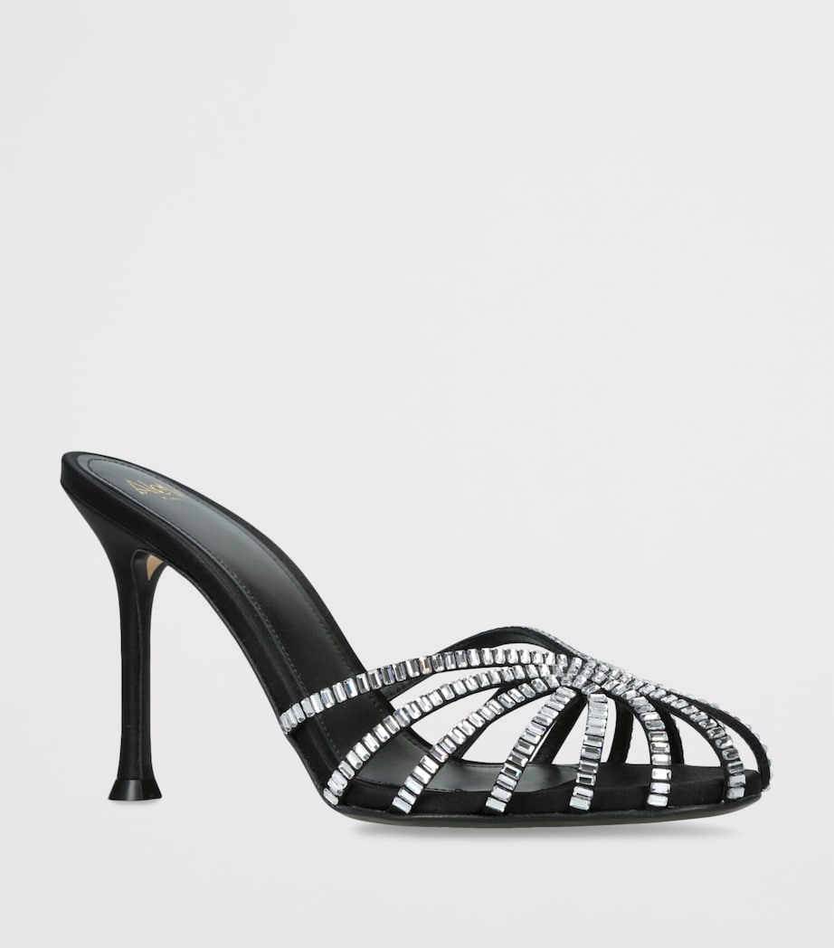 Satin Soraya Heeled Mules 95 BLACK Image 3