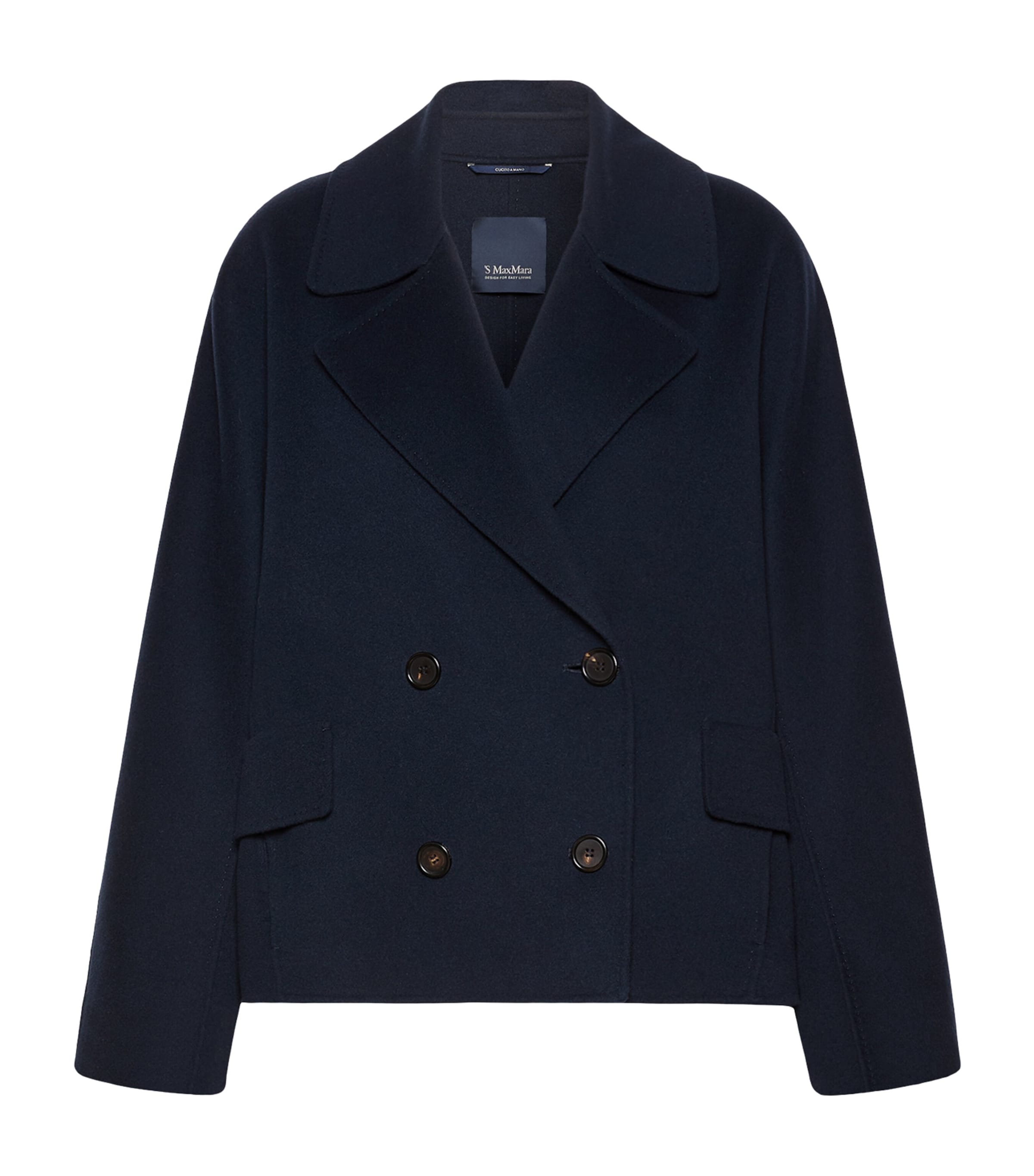 Max Mara Womens Virgin Wool Short Peacoat Midnightblue Image 1