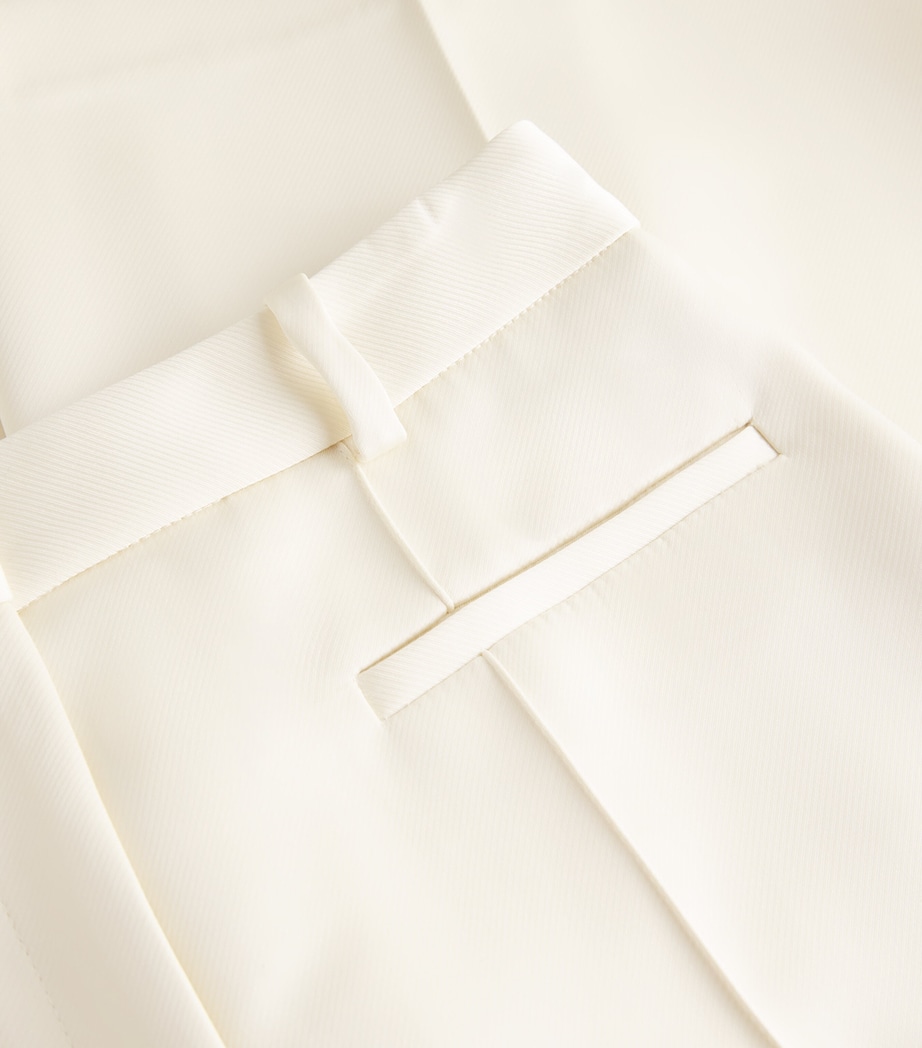 Satin Wide-Leg Tailored Trousers IVORY Image 5