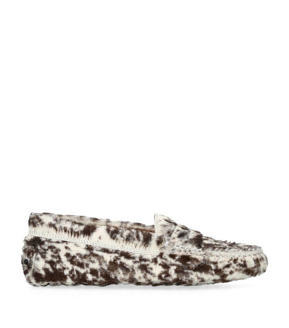 Tod's Calf Hair Gommino Loafers White/oth Image 1