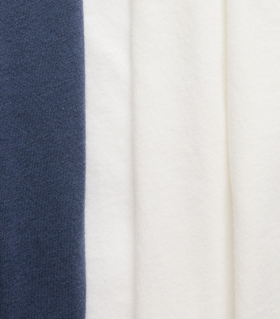 ÉTERNE Womens Cotton-Modal Baseball T-Shirt Ivory/washed Navy Image 6
