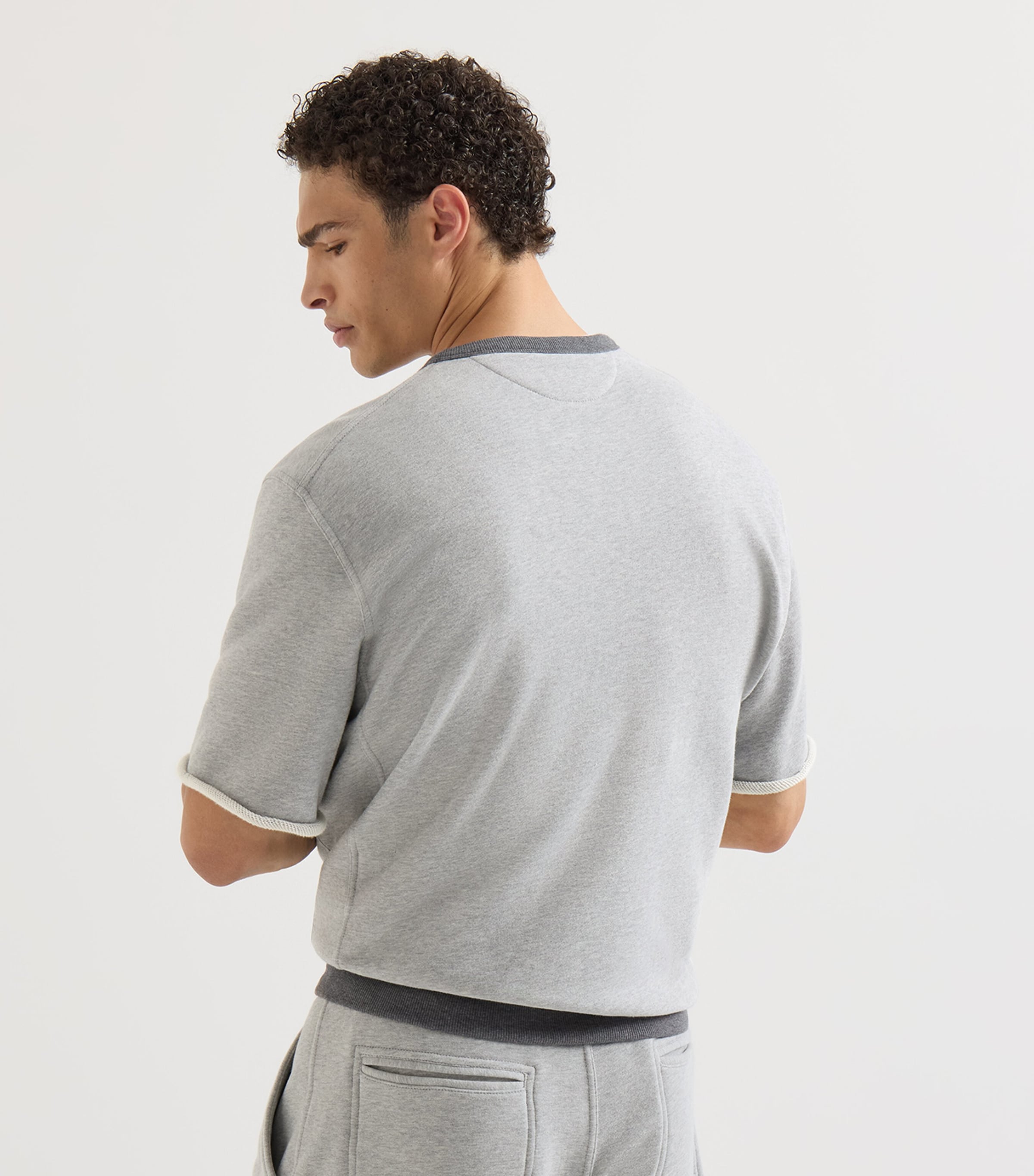 Brunello Cucinelli Mens Cotton Logo Short-Sleeve Sweatshirt Image 3