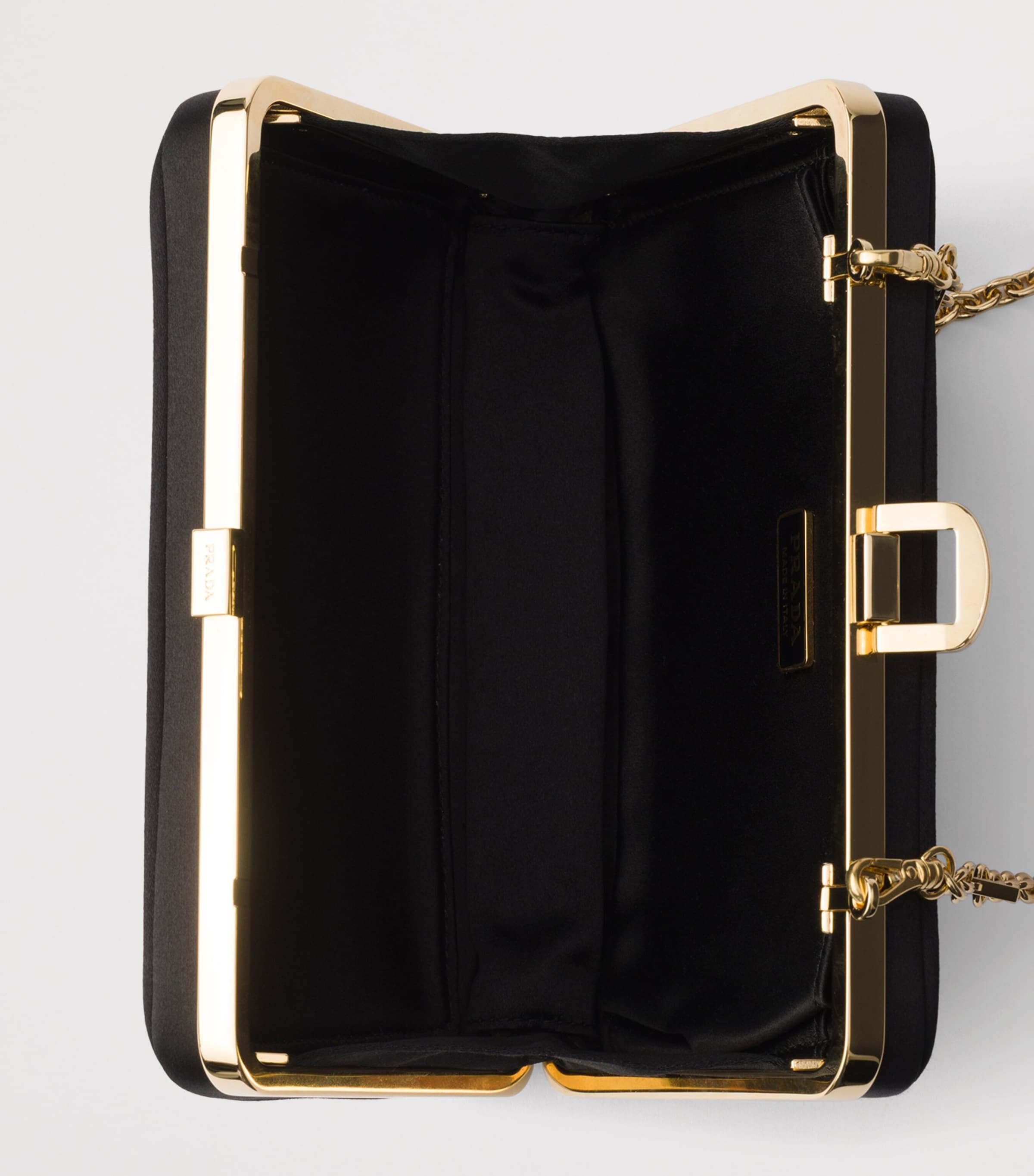 Prada Mini Satin Clutch Black Image 4