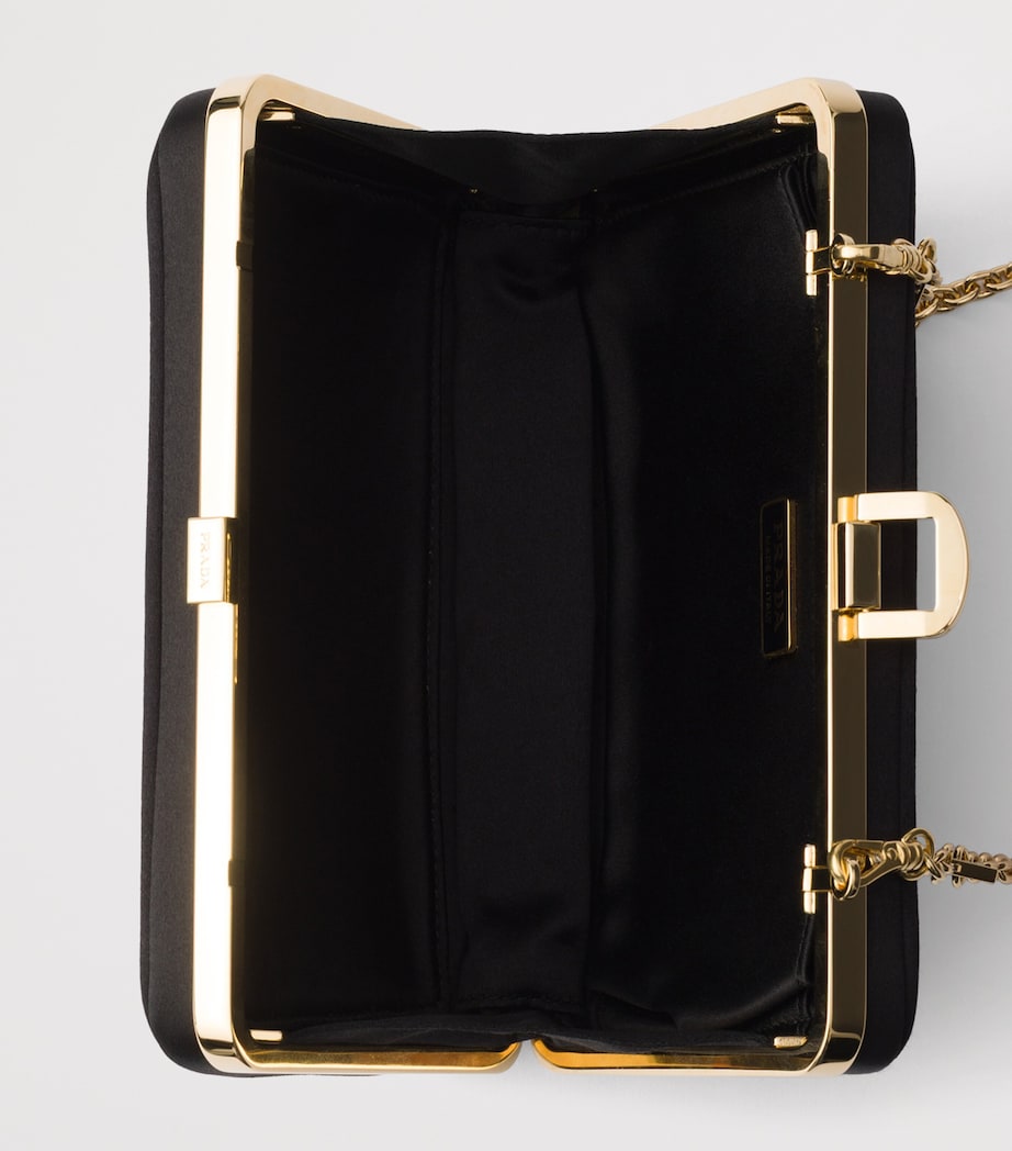 Prada Mini Satin Clutch Black Image 4