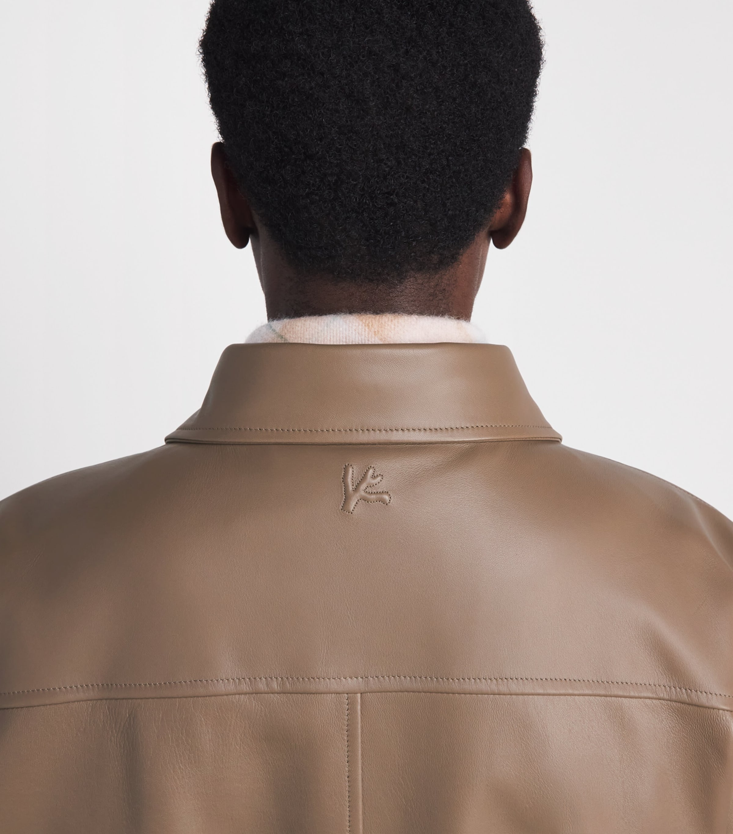 Isaia Mens Lambskin Flight Jacket Image 3