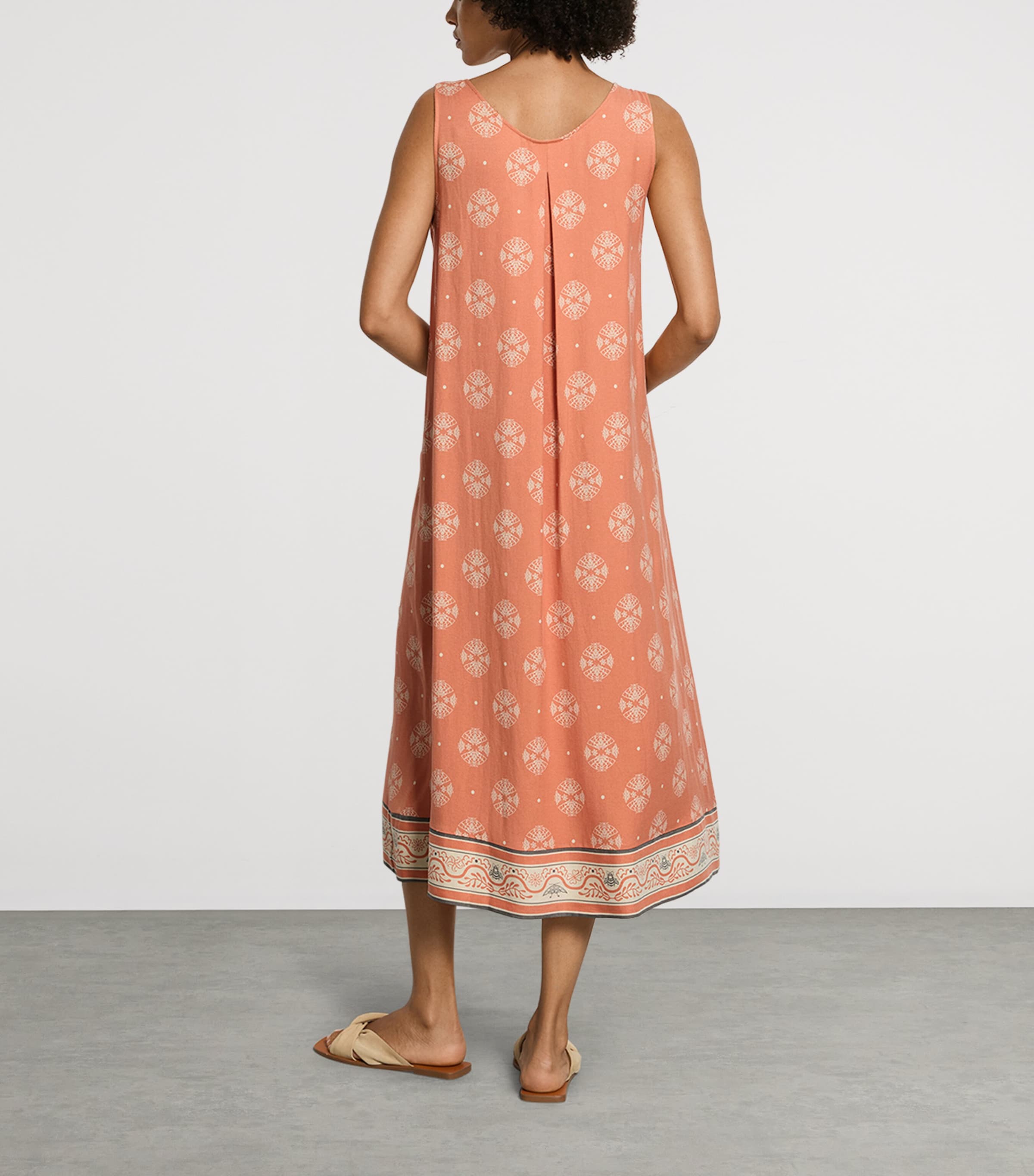 Hanro Womens Patterned Scoop-Neck Midi Dress Pencil Mariposa Image 3