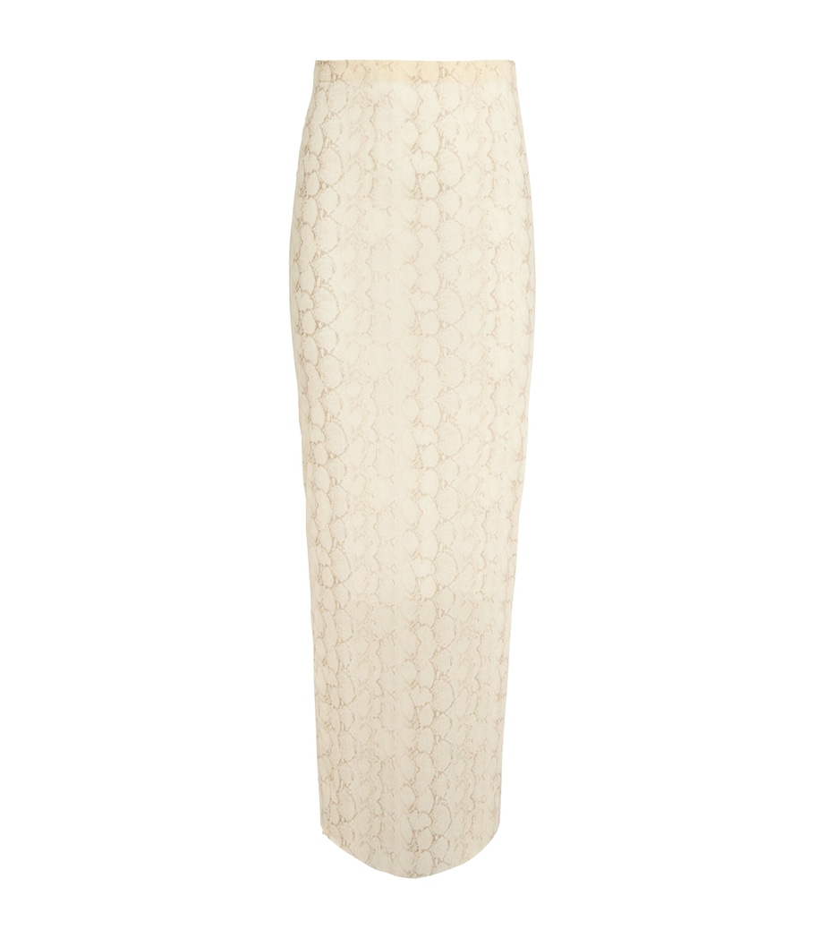 Milky Sheer Maxi Skirt STONE PASTEL SNAKE P Image 1