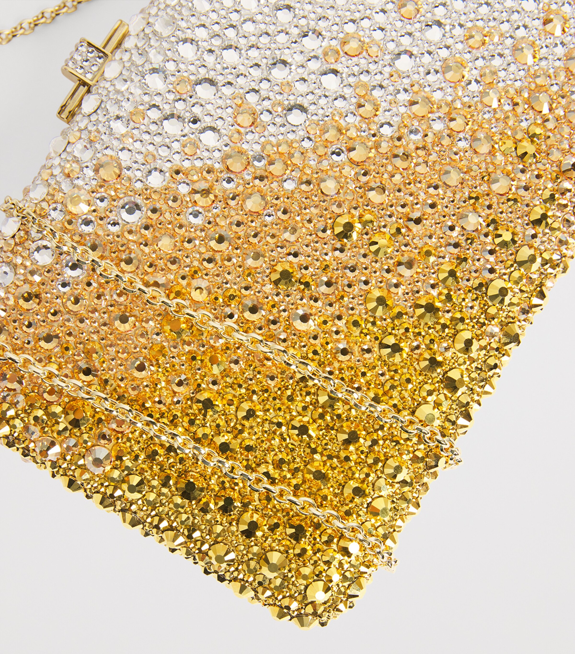 Judith Leiber Slim Slide Gradient Caviar Clutch Bag Champagne Aurum Mlti Image 6
