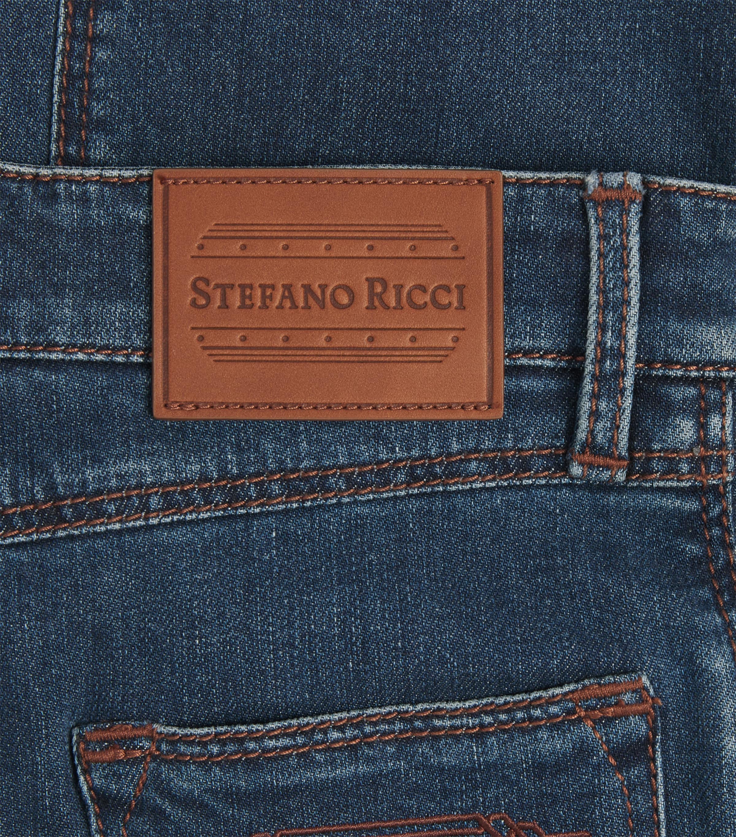 Stefano Ricci Kids Straight Jeans (6-16 Years) Blbyblue Classic Image 3