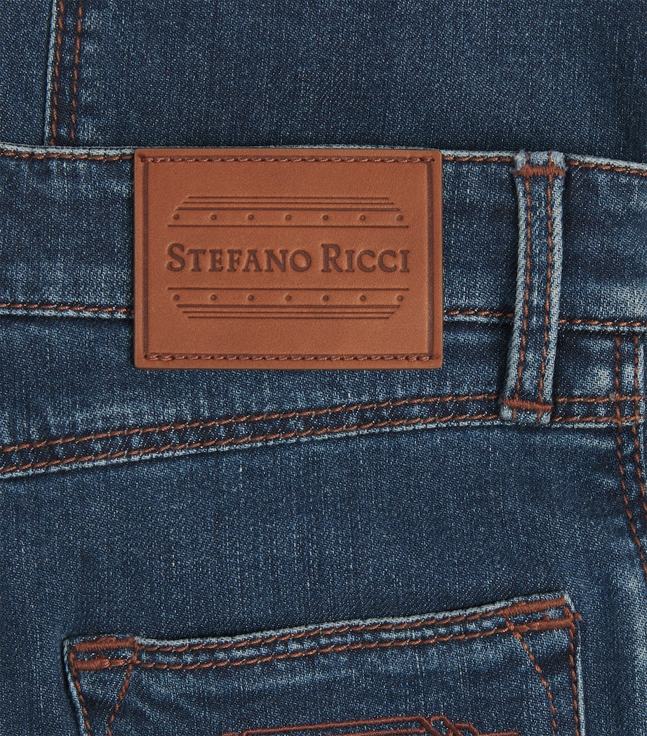 Stefano Ricci Kids Straight Jeans (6-16 Years) Blbyblue Classic Image 3