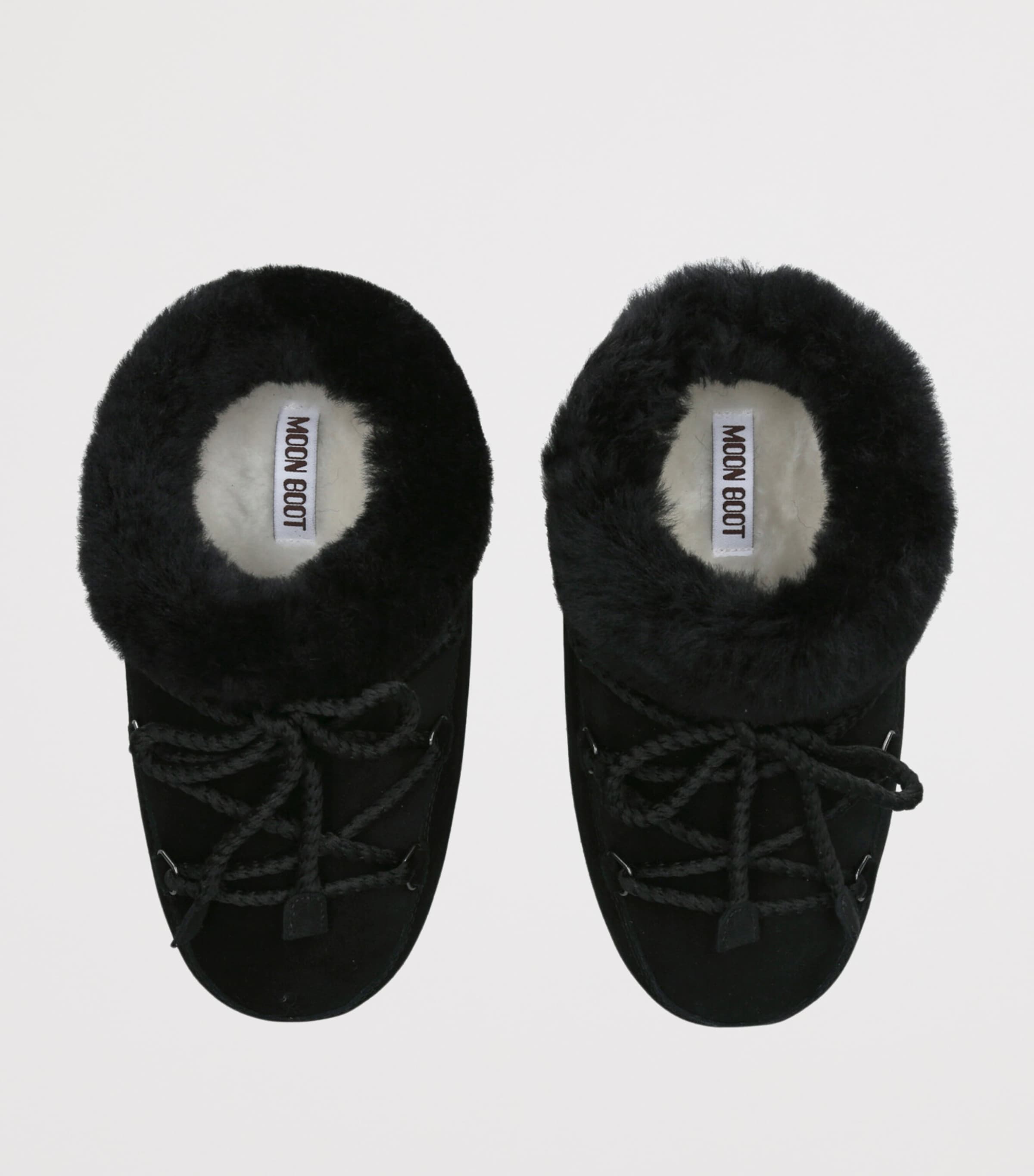 Suede Shearling-Trim EVX Mules BLACK/COMB Image 4