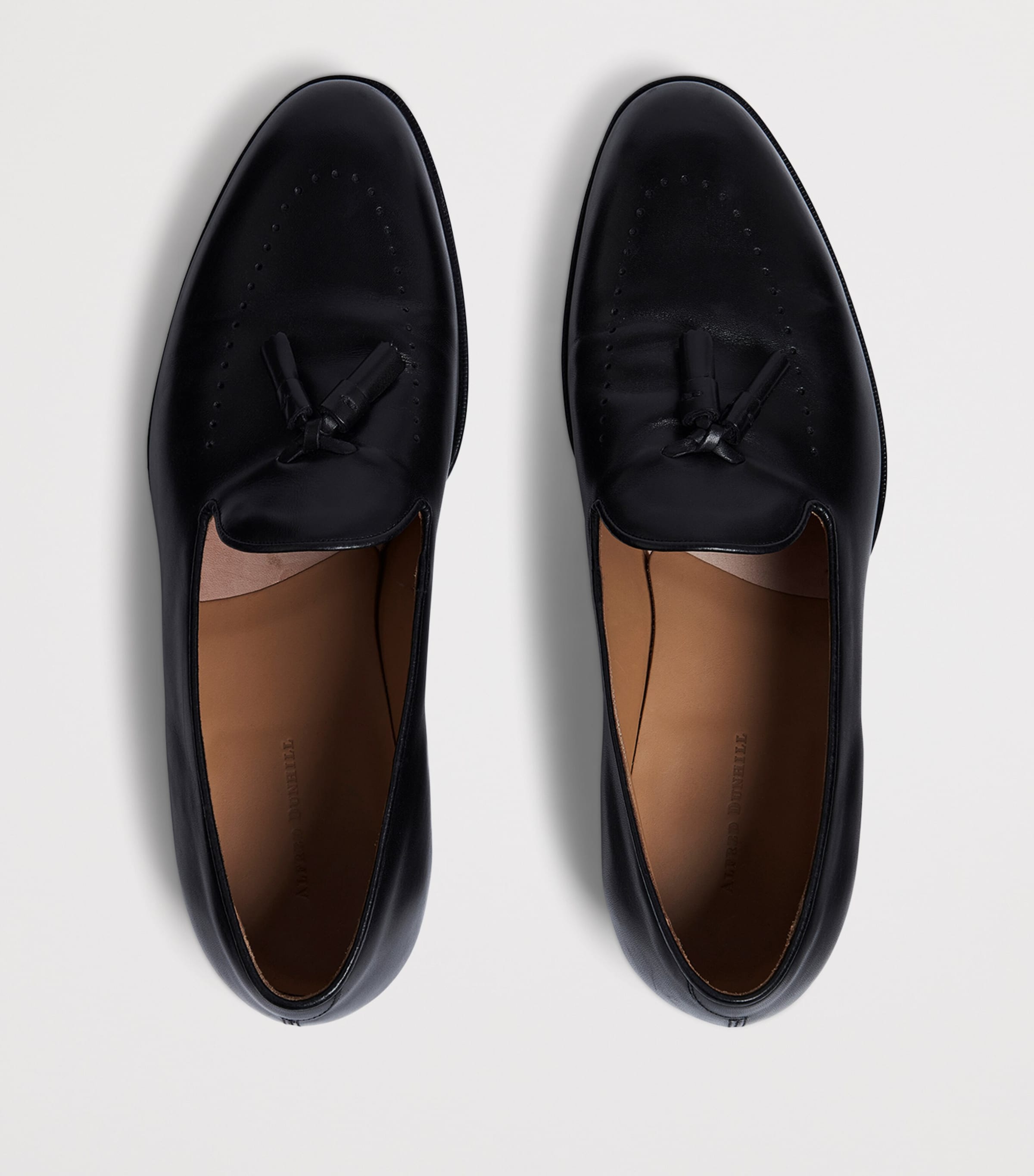 Calf Leather Tassel Loafers 001BLACK Image 4