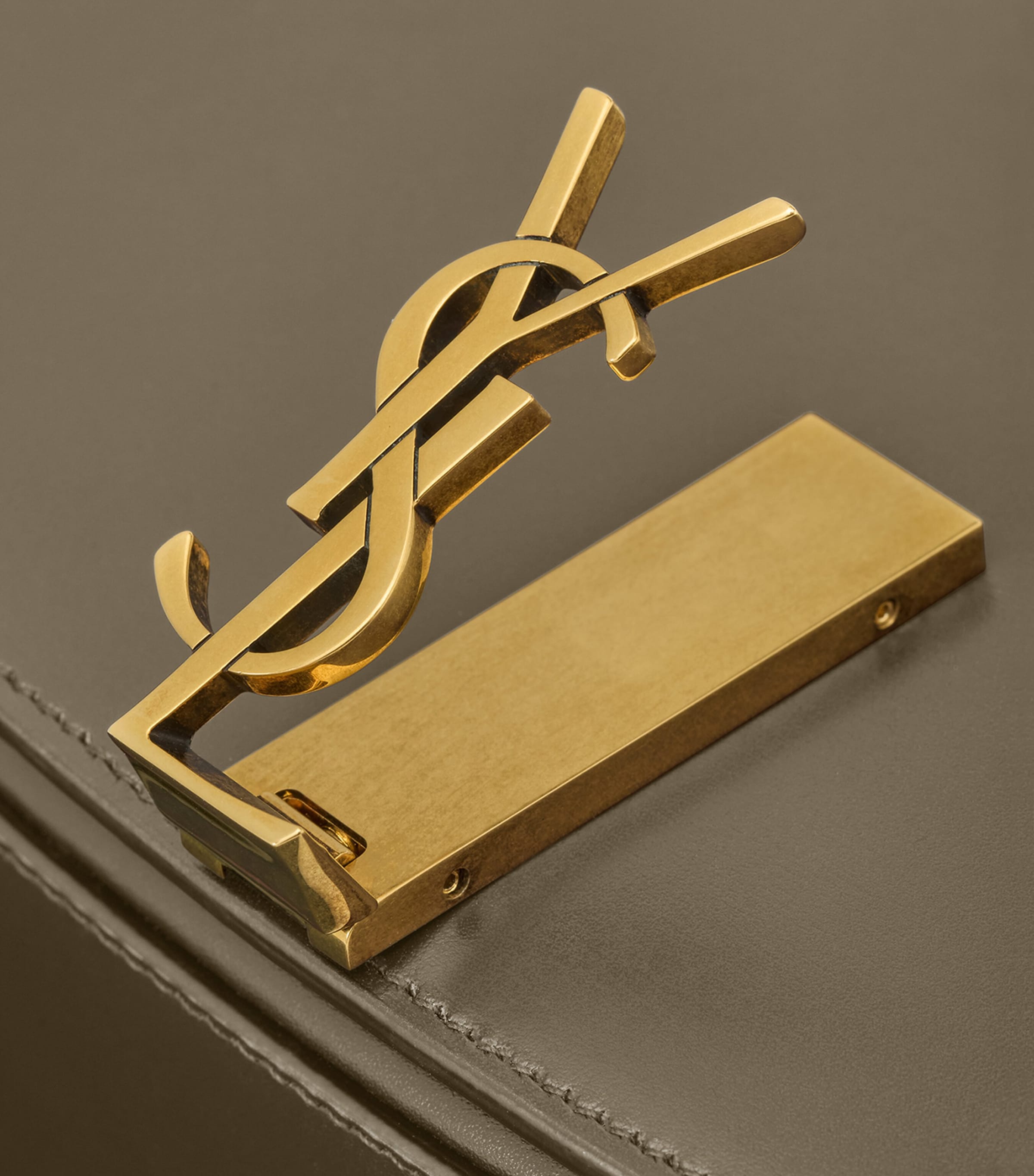 Saint Laurent Green Calfskin New Voltaire Crossbody Bag | Harrods US