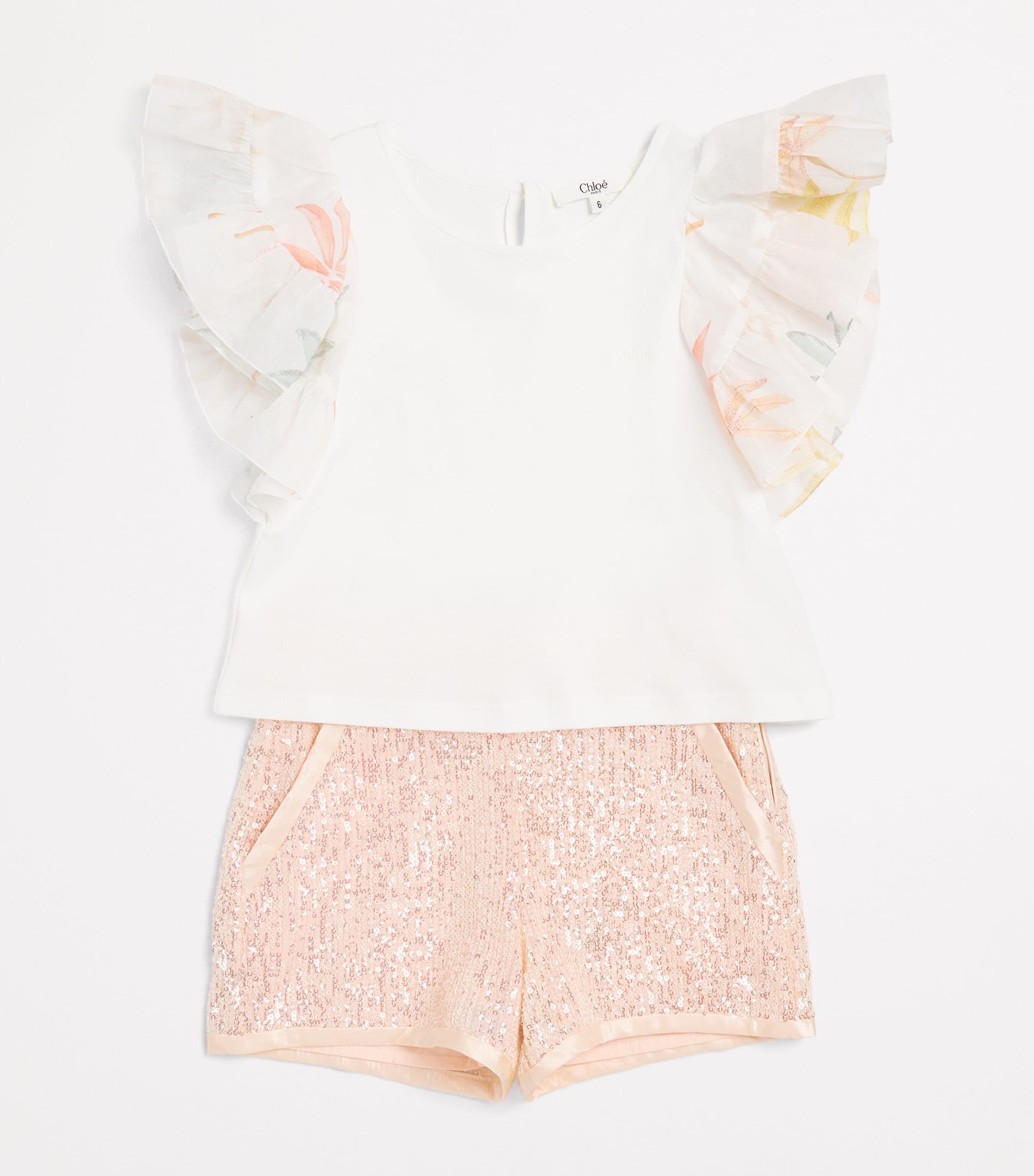 Chloé Kids Sequinned Shorts (4-14 Years) Petal Pink Image 3