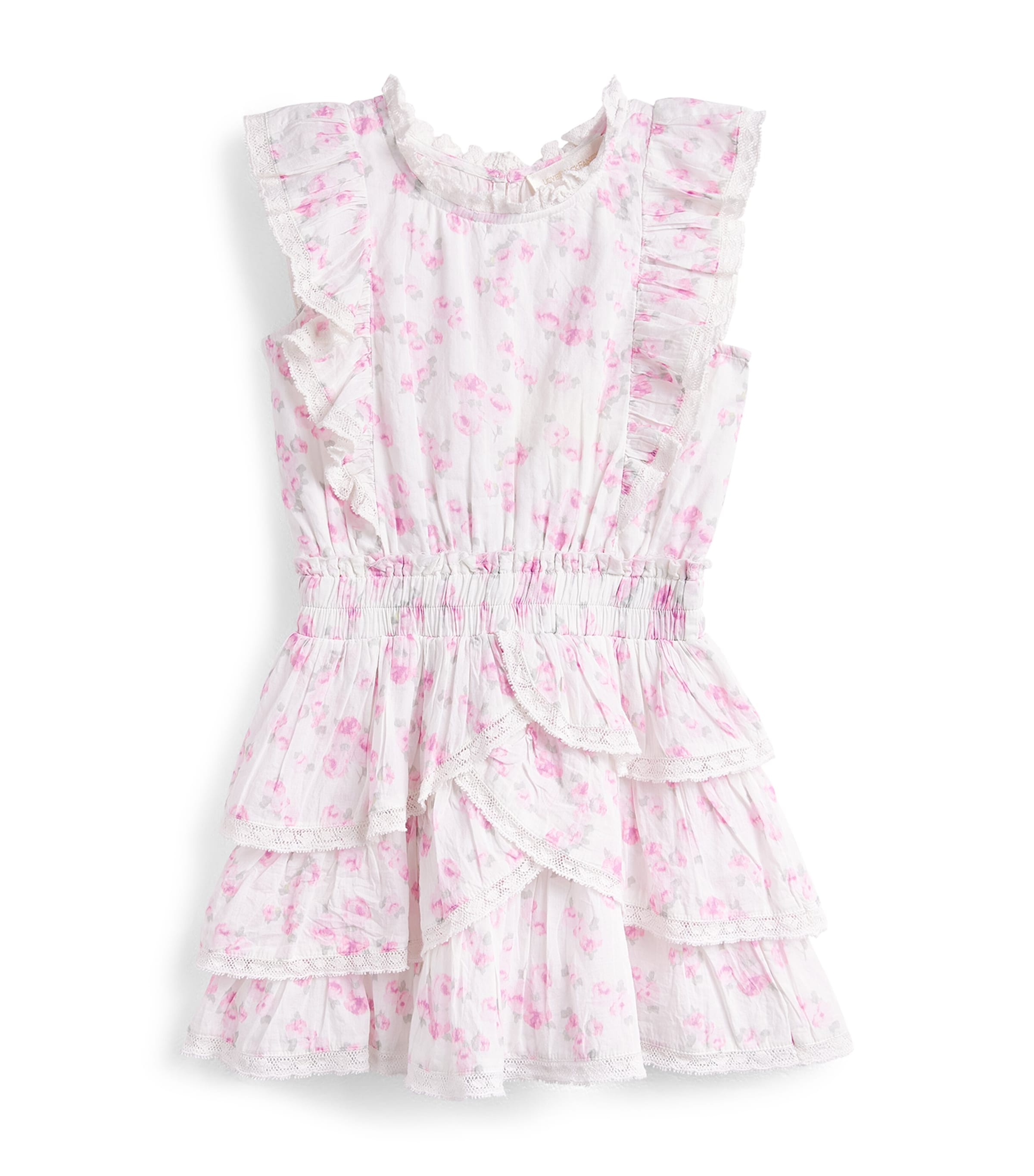 LoveShackFancy Cotton Floral Decker Dress (2-6 Years) Rusorrustic Orchid Image 1