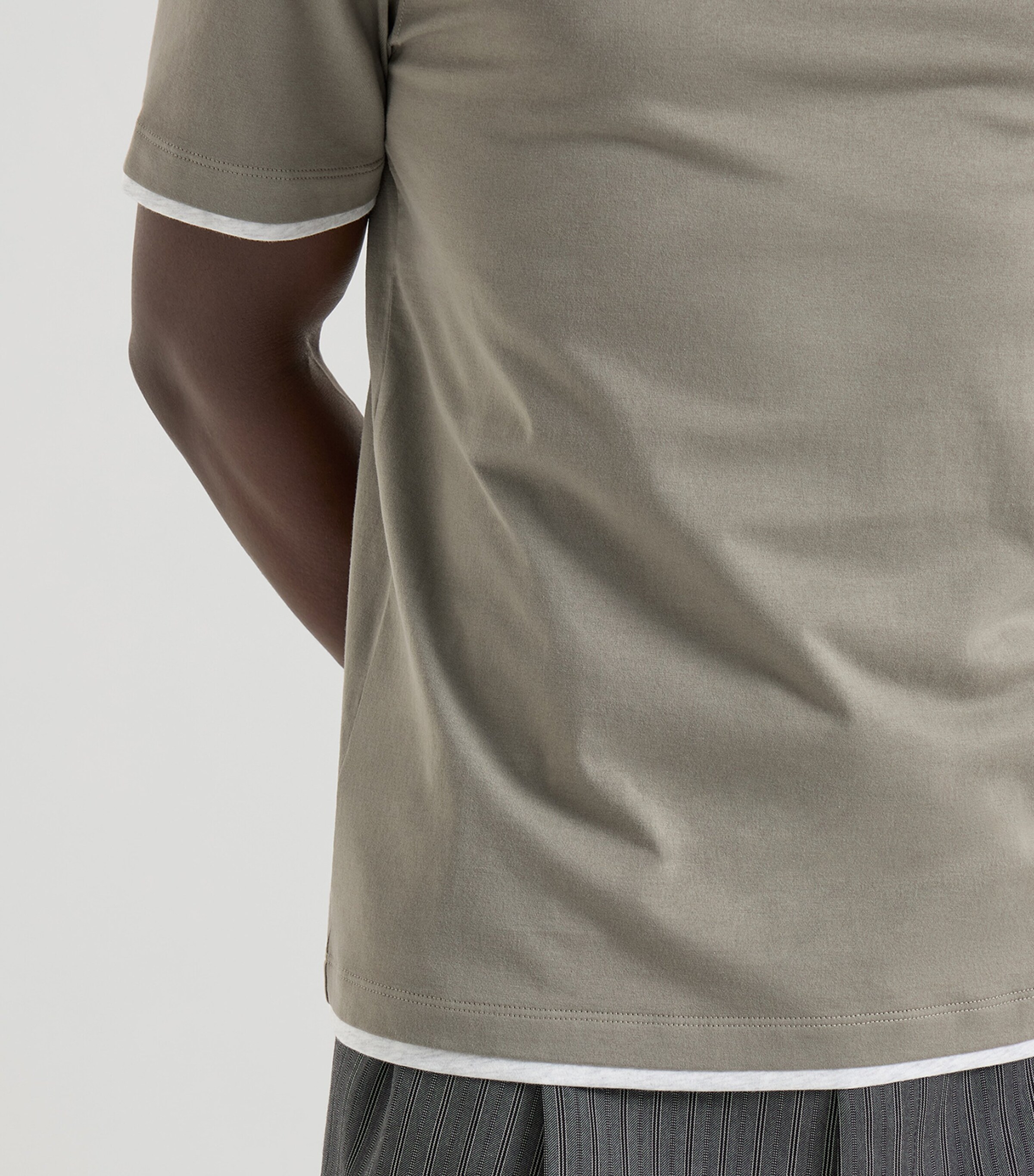 Brunello Cucinelli Mens Cotton Faux-Layered T-Shirt Image 6