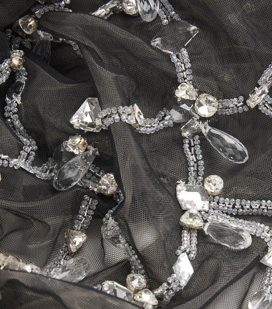 Sheer-Tulle Crystal Gown BLACK/SILVER Image 5