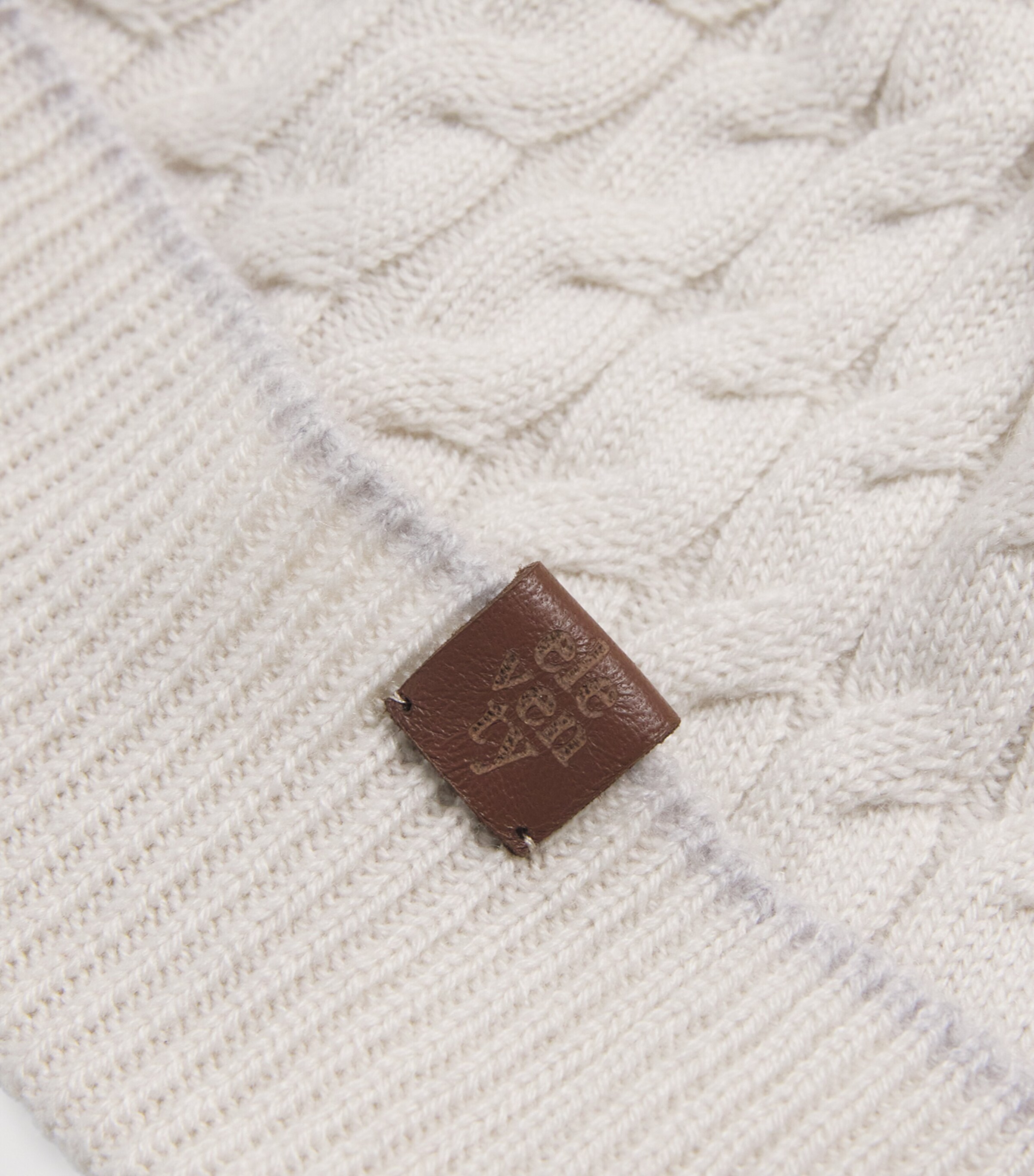 Cashmere Cable-Knit Beanie BEIGE E GRIGIO CHIAR Image 3