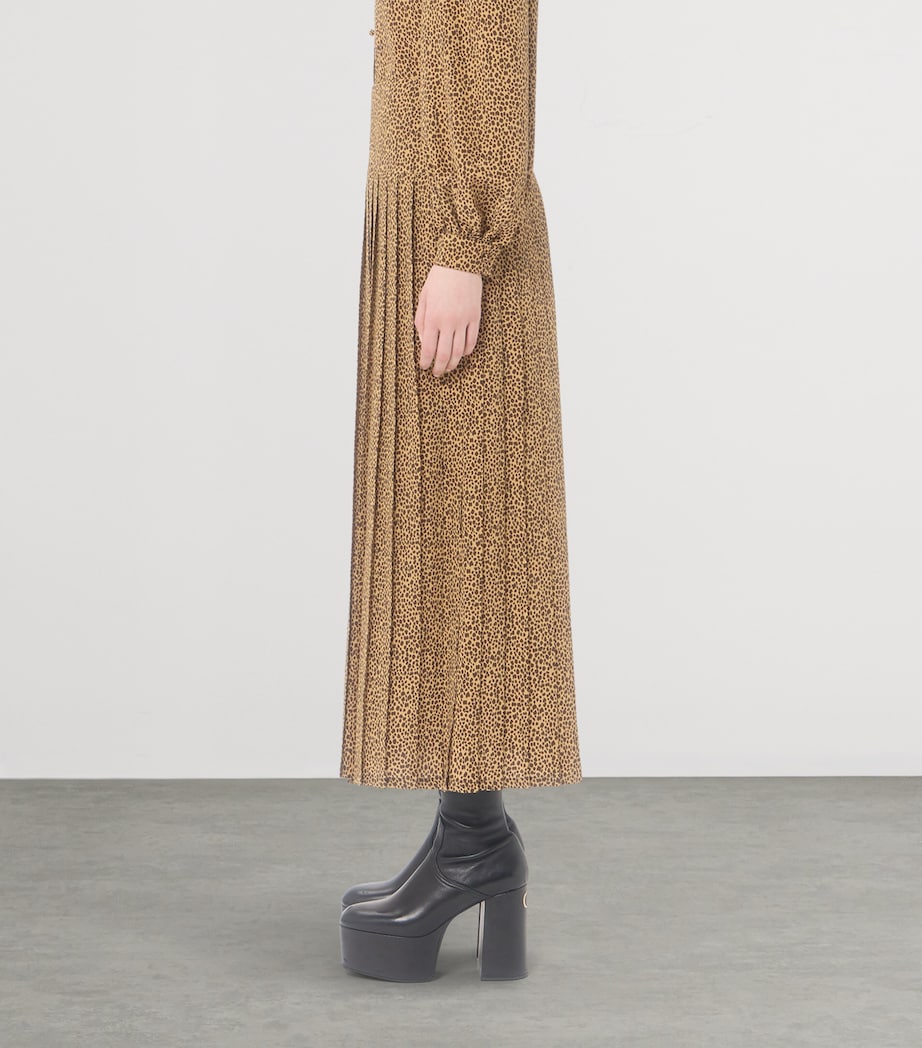Valentino Womens Silk Pleated Maxi Skirt Image 4