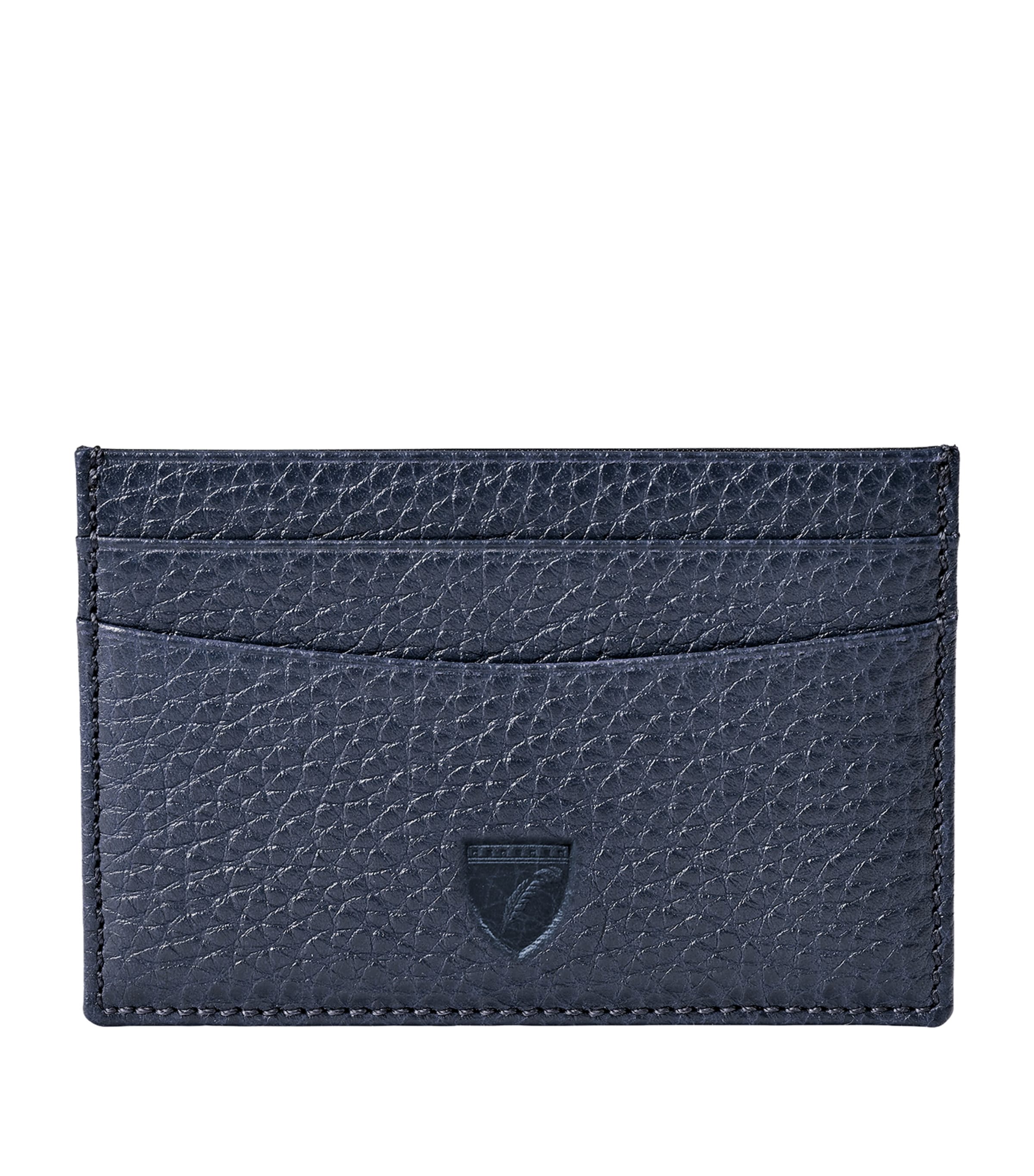 Aspinal Of London Leather Logo Card Holder In Blue