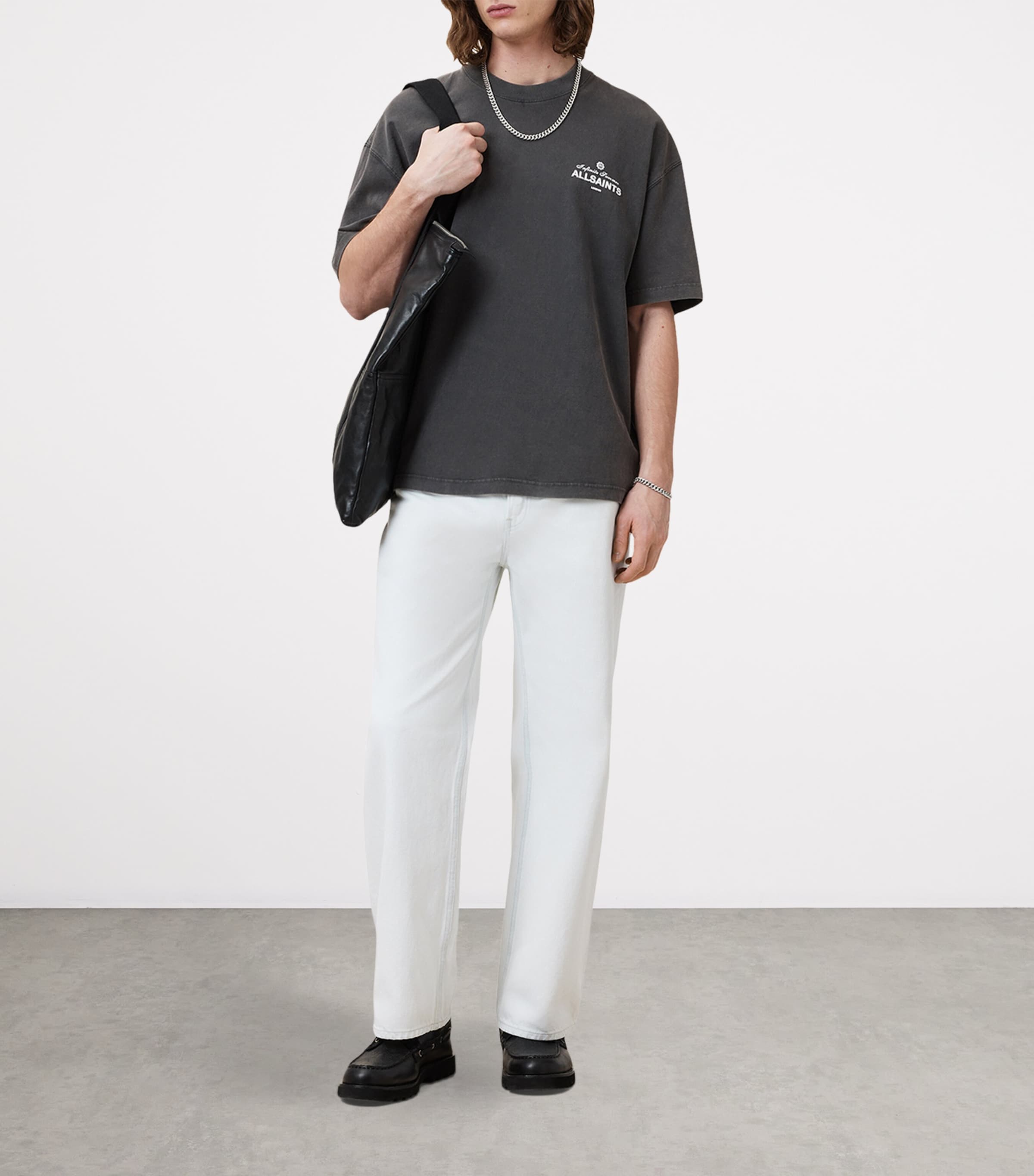 AllSaints Black Organic Cotton Soleil T-Shirt Harrods BG