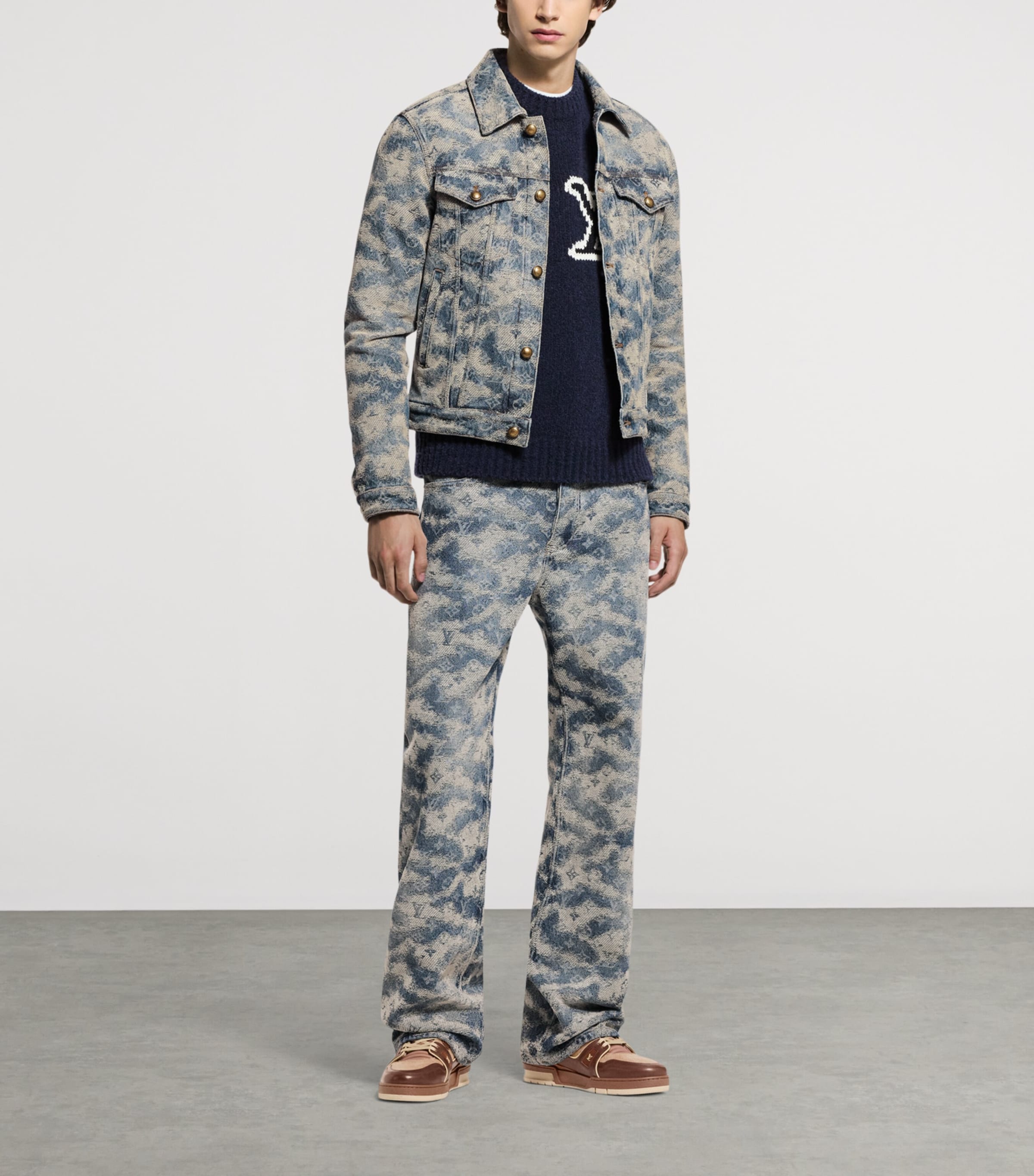 Denim Monogram Trucker Jacket INDIGO BLUE Image 4