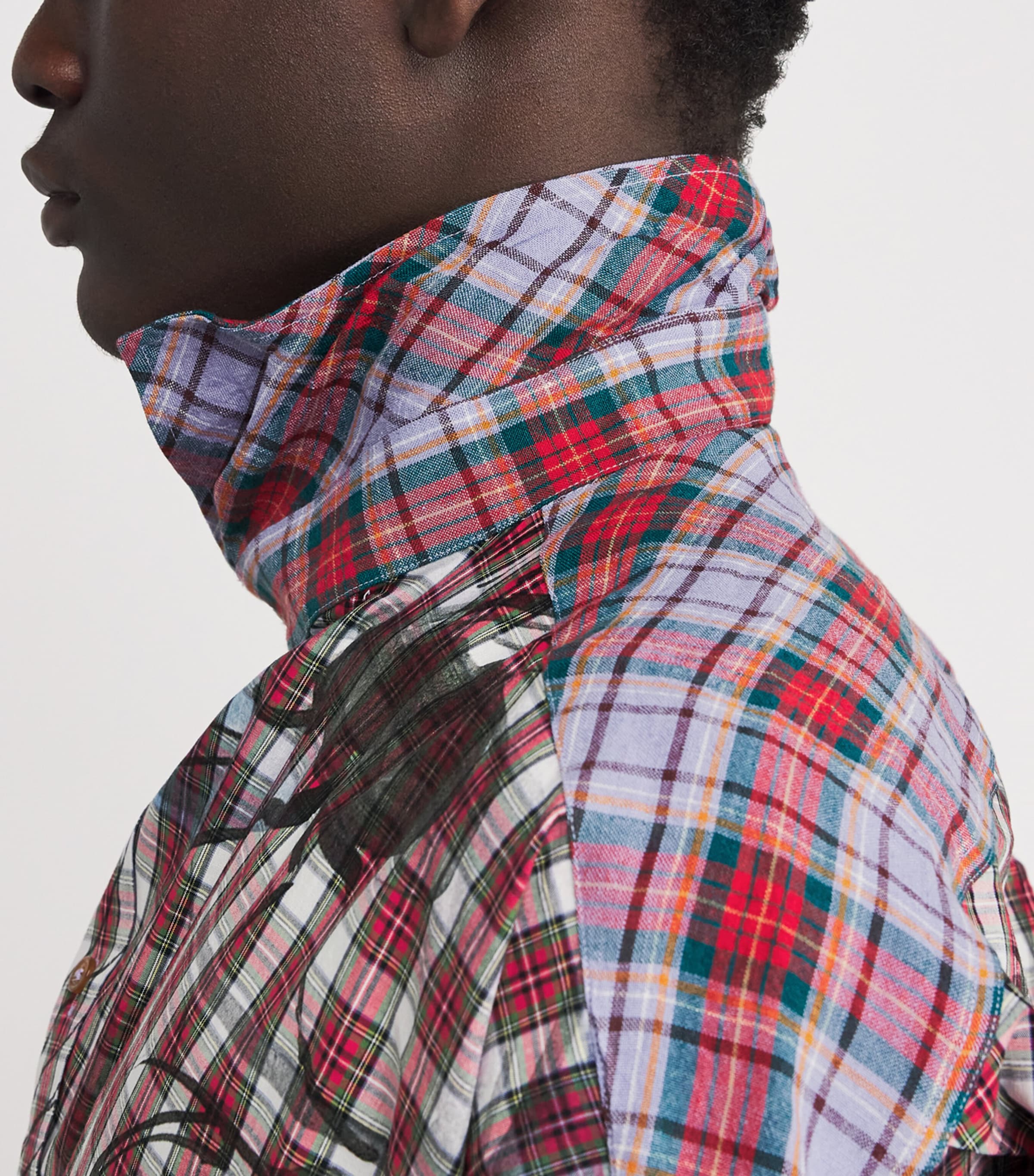 Cotton-Linen Check Chaos Shirt O101 MULTI Image 6