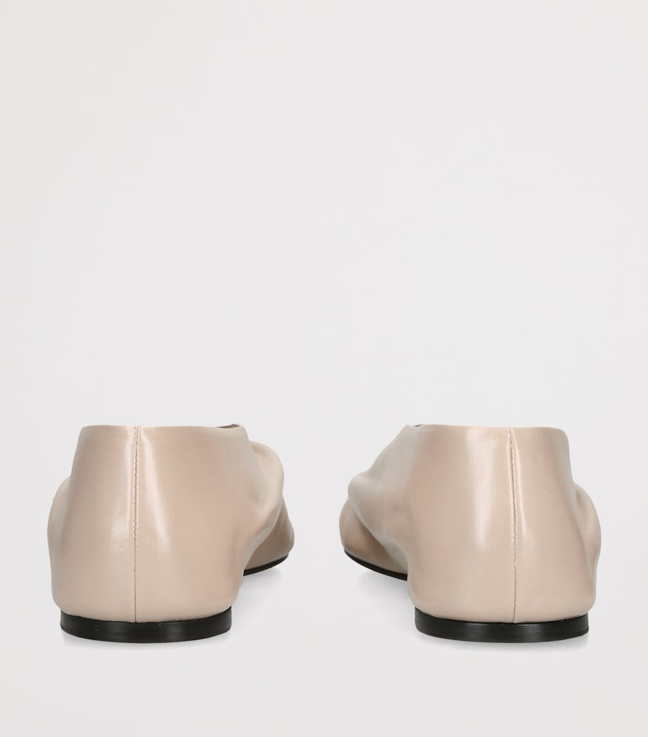 Khaite Leather Miriam Ballet Flats Bone Image 3