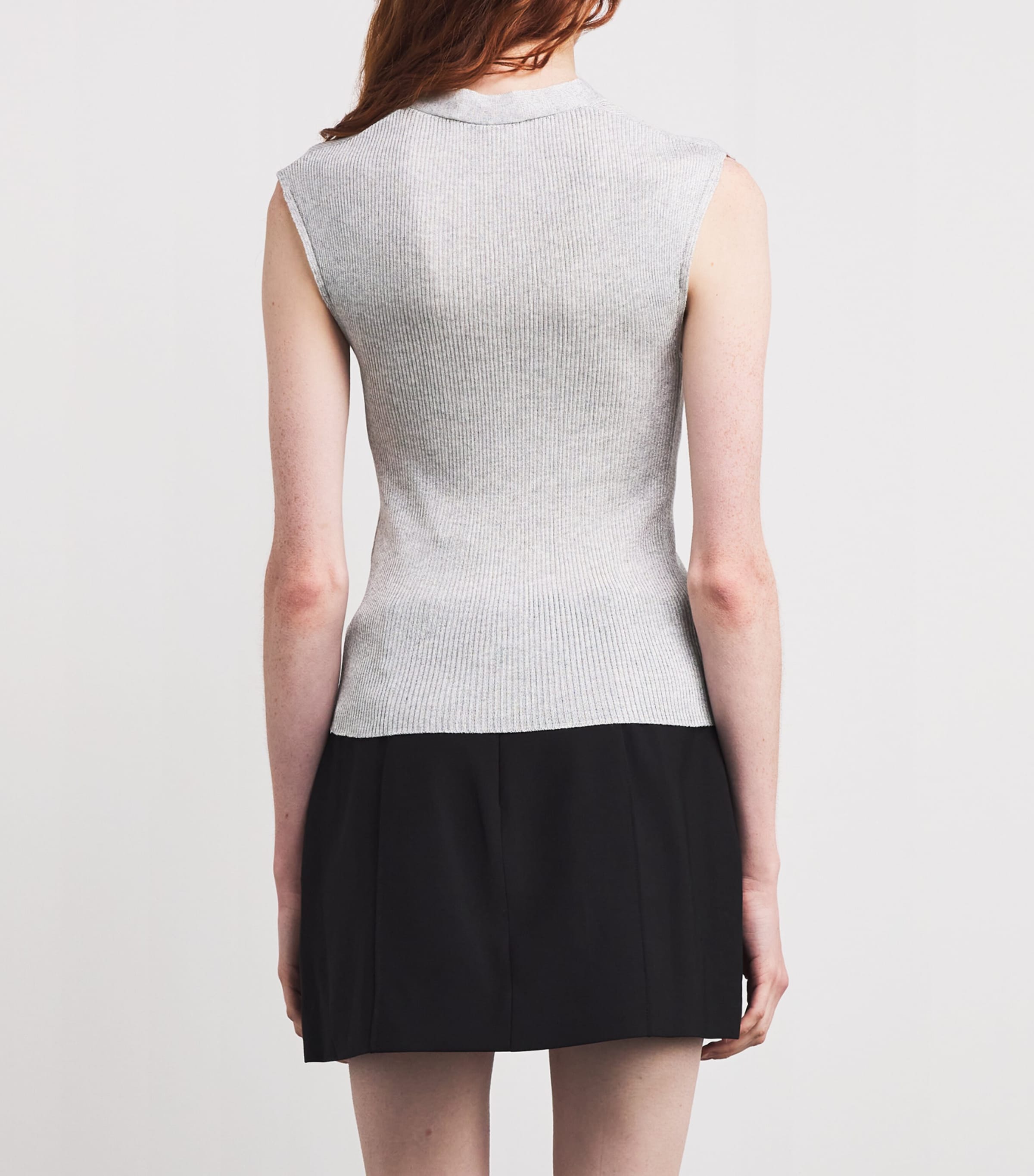 Knitted Cut-Out Top GREY Image 4