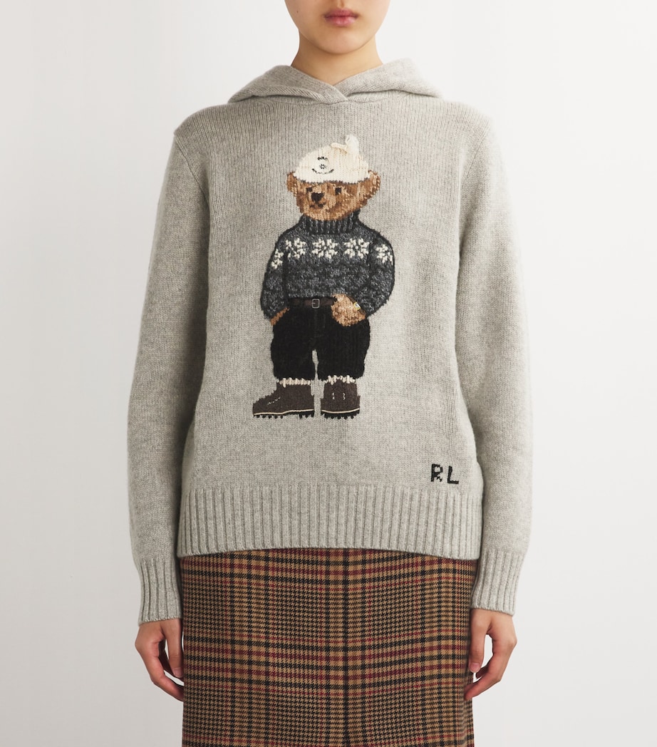 Cotton Polo Bear Sweater NEW GREY HTHR 24 MLT Image 3