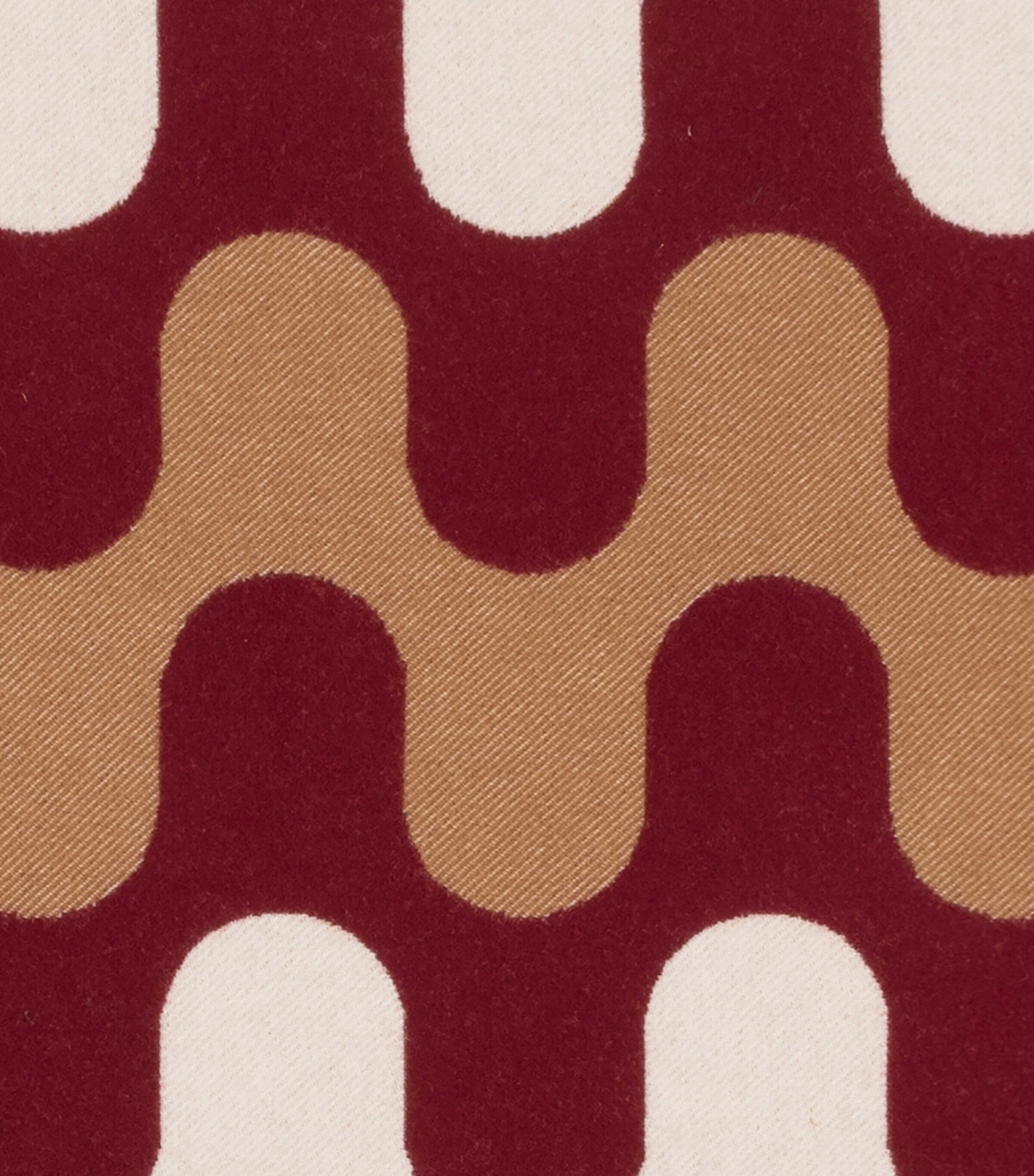 Wool Modernism Throw (135cm x 220cm) 7E15 - BURGUNDY/TAN Image 5