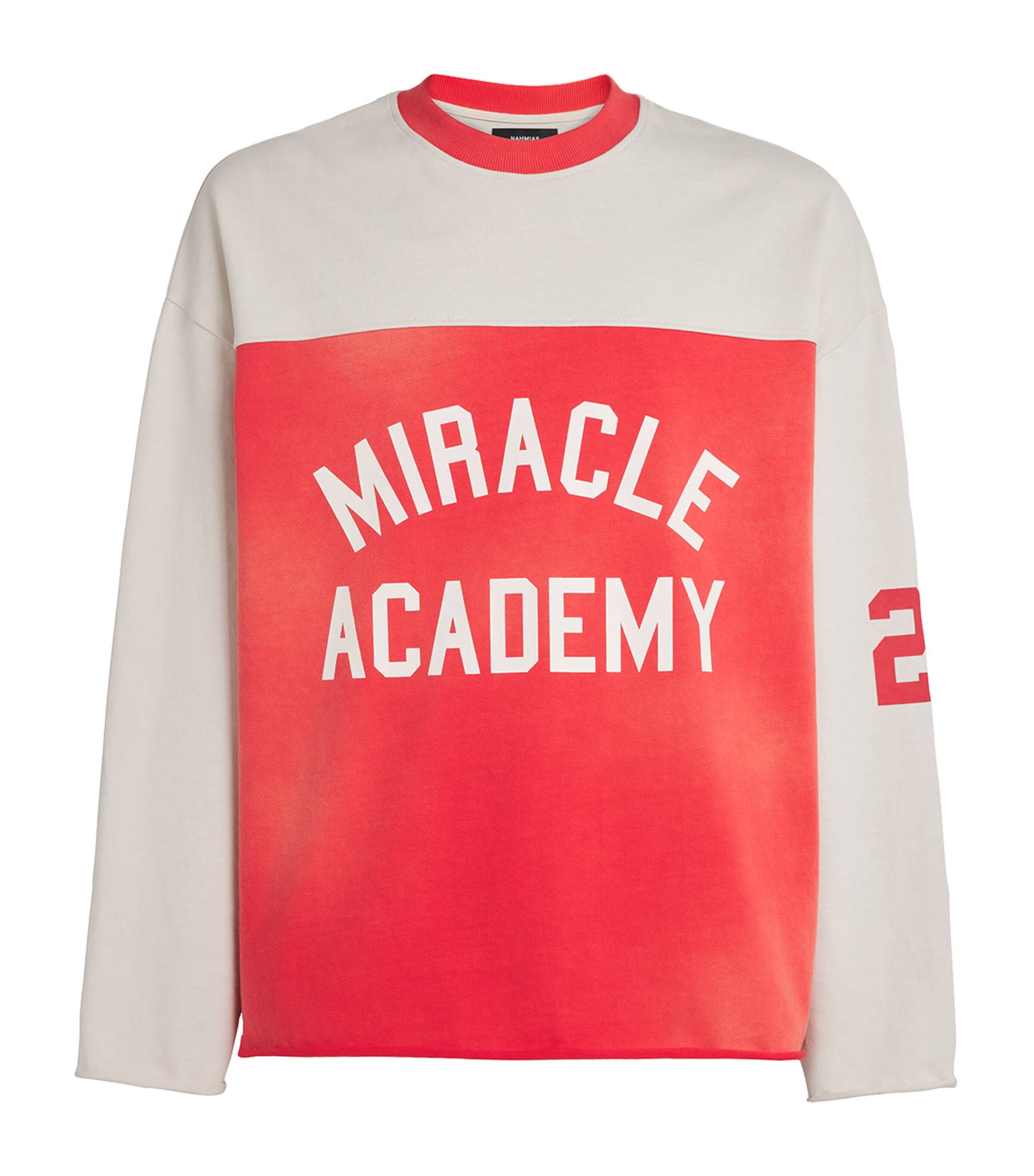 Nahmias Mens Cotton Miracle Academy T-Shirt Sunfade Cherry Image 1