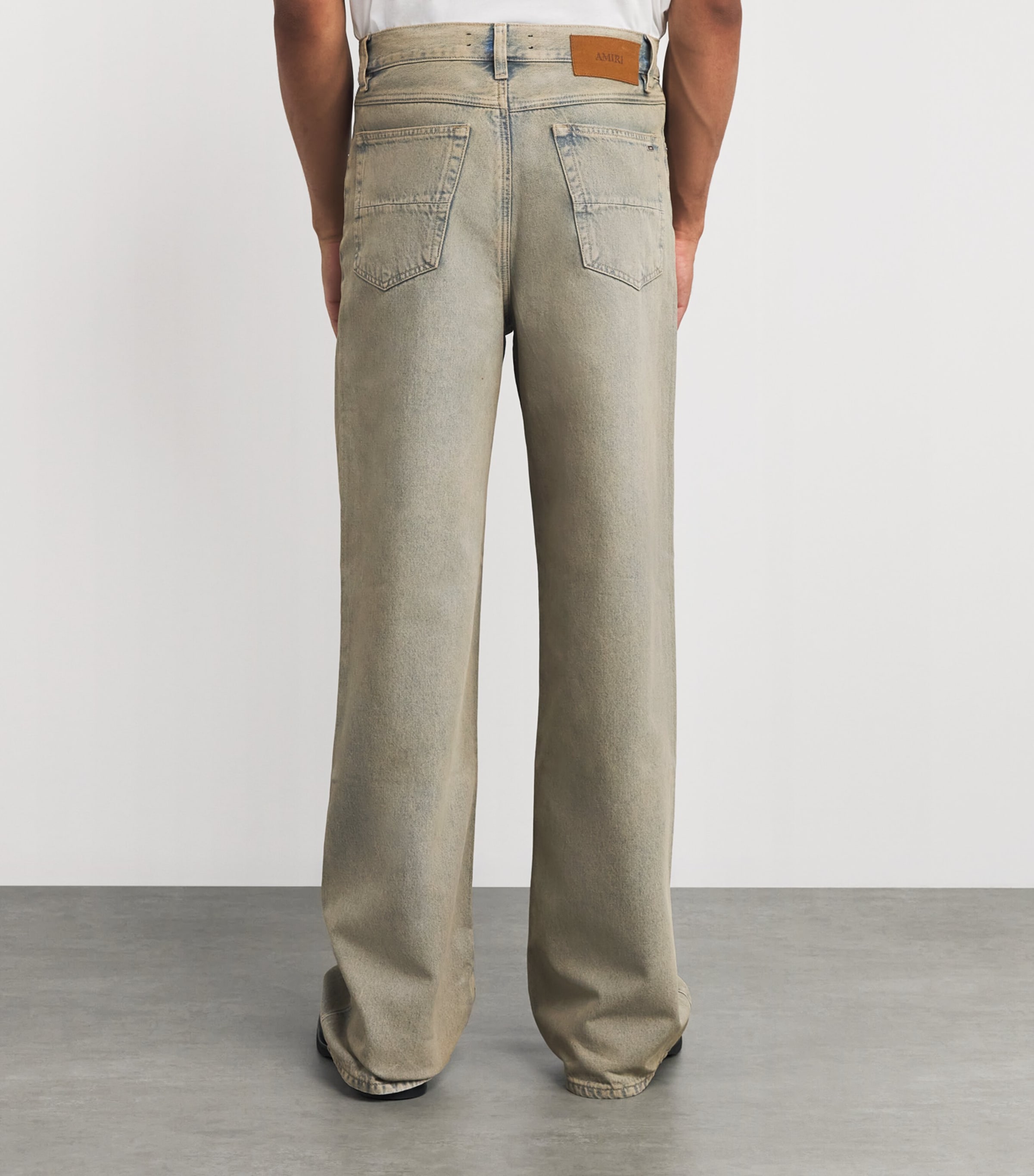 AMIRI Mens Wide-Leg Jeans Indigo Desert Image 4