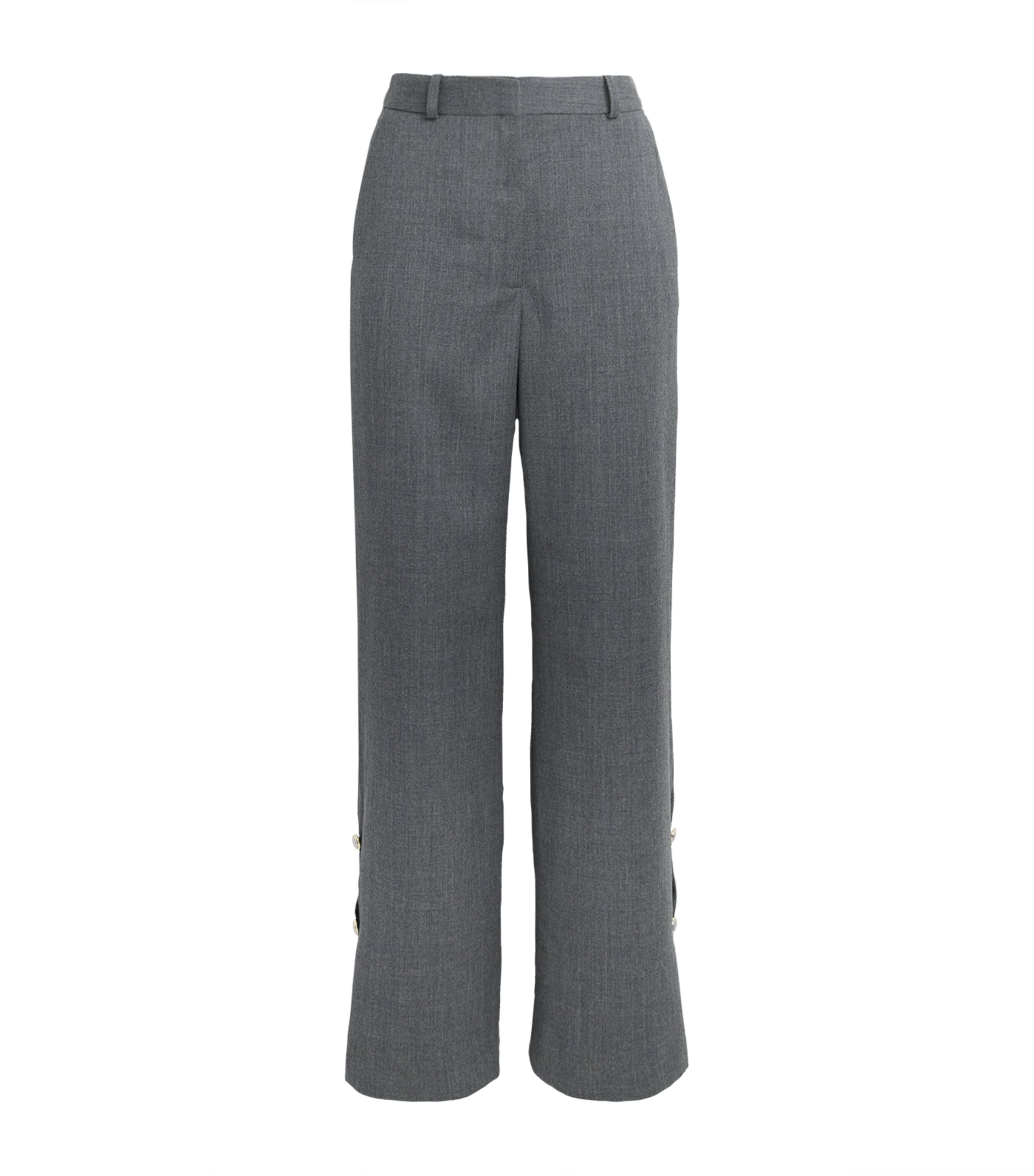 Claudie Pierlot Womens Virgin Wool Trousers Mottled Grey Image 1