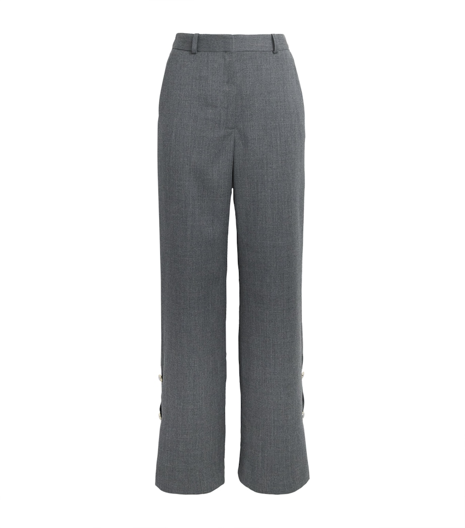 Claudie Pierlot Womens Virgin Wool Trousers Mottled Grey Image 1