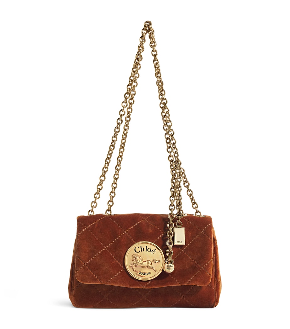 Chloé Small Velvet Heritage Shoulder Bag Clay Brown Image 1
