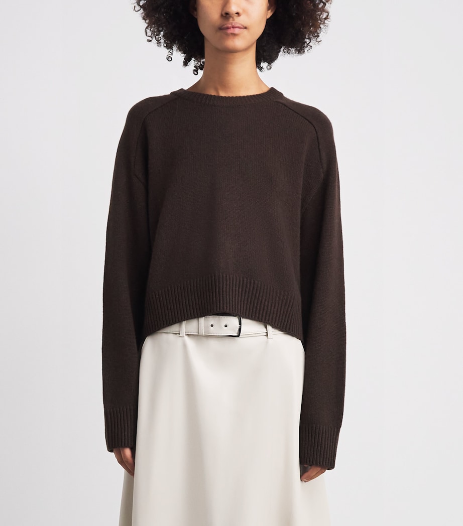 Soft Goat Womens Cashmere Crew-Neck Sweater Mocha Image 4
