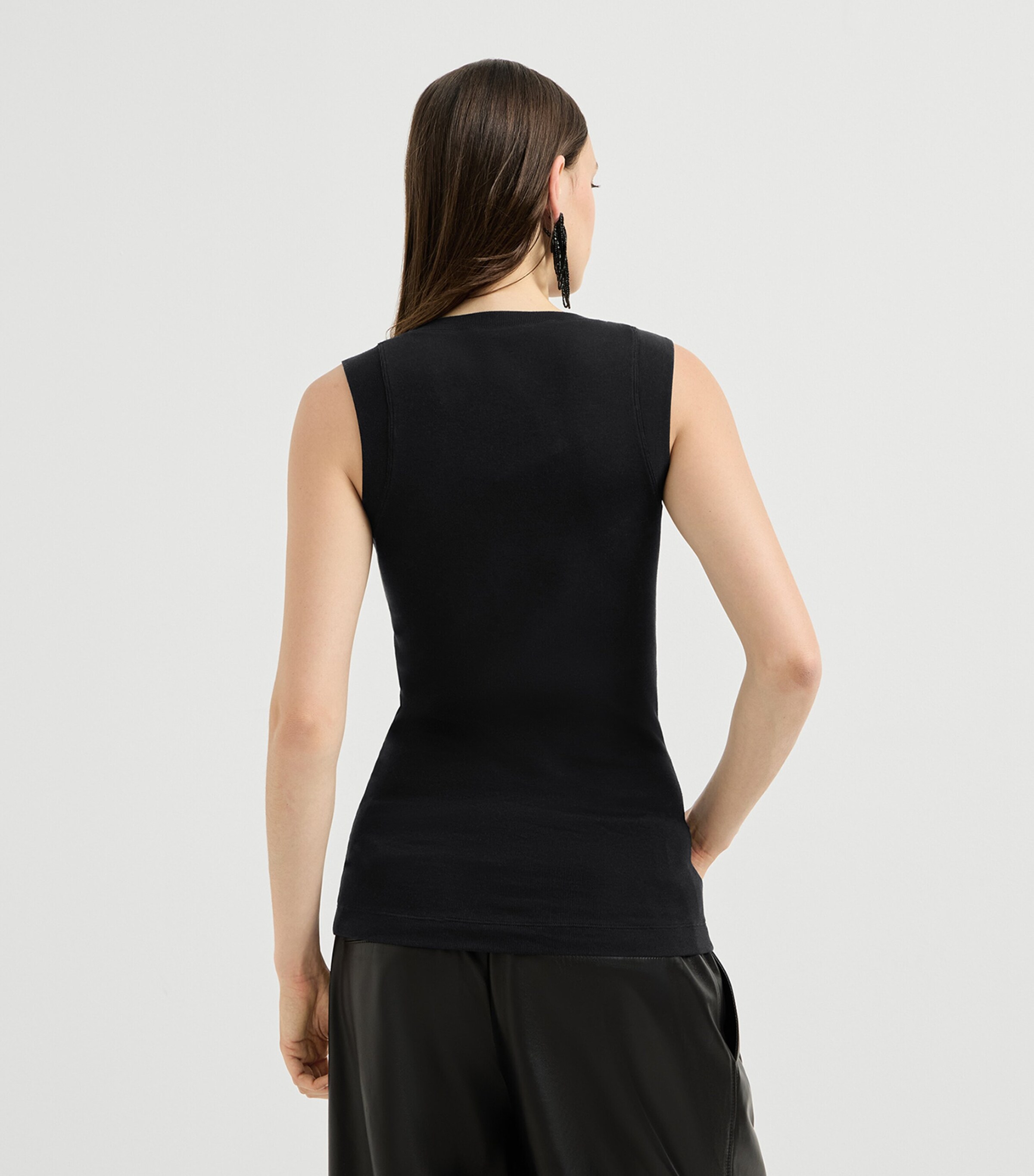 Brunello Cucinelli Womens Stretch-Cotton Monili Tank Top Image 5