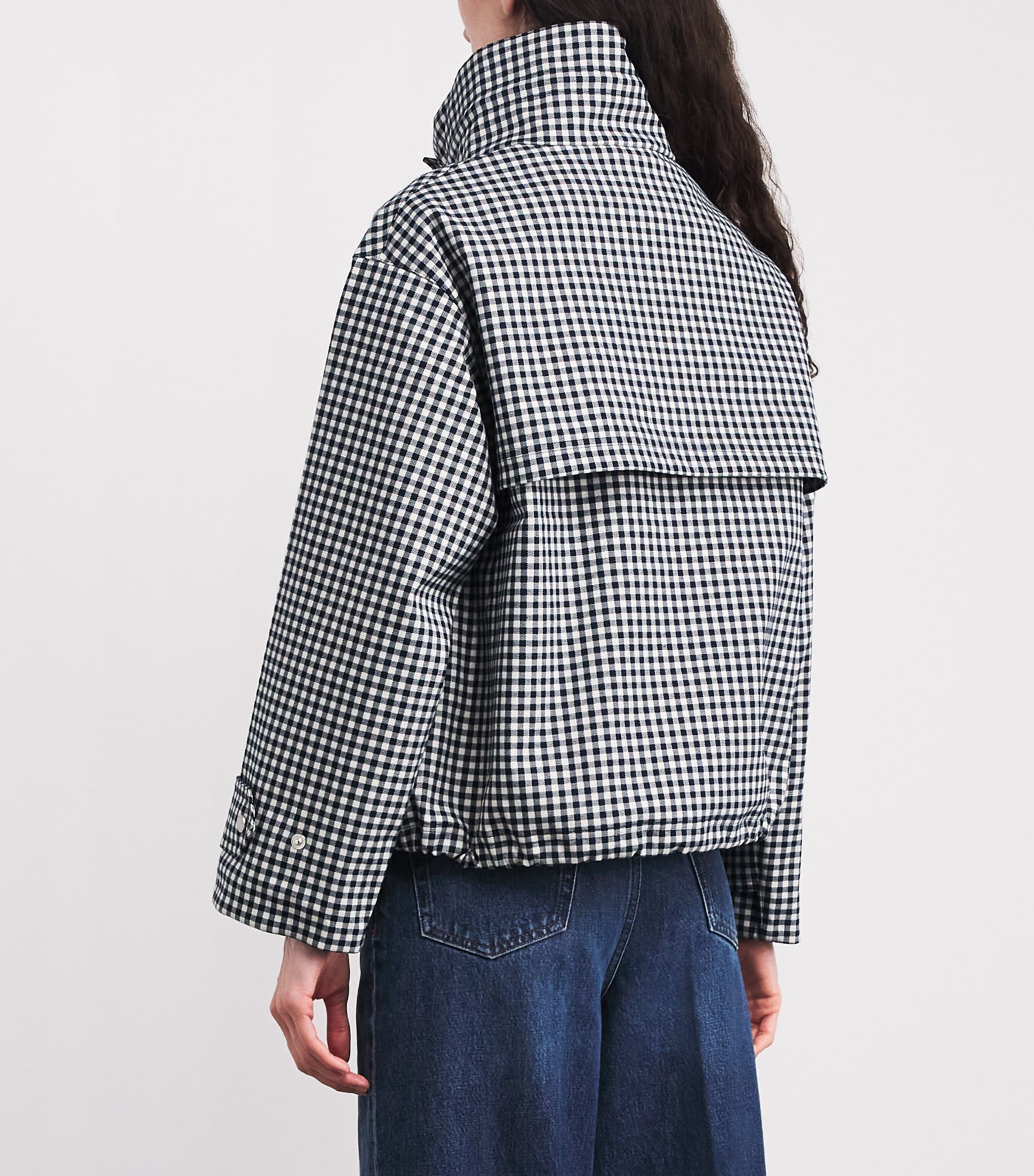Check High-Neck Jacket NAVY GINGHAM Image 4