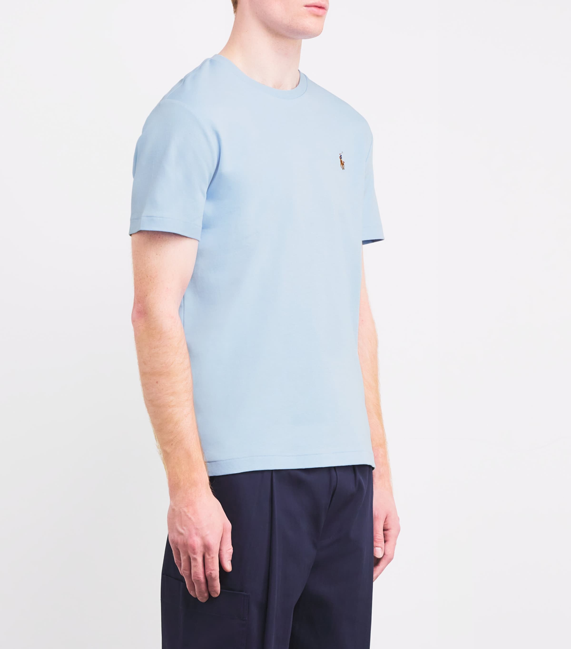 Polo Ralph Lauren Mens Pima Cotton Polo Pony T-Shirt Office Blue Image 3