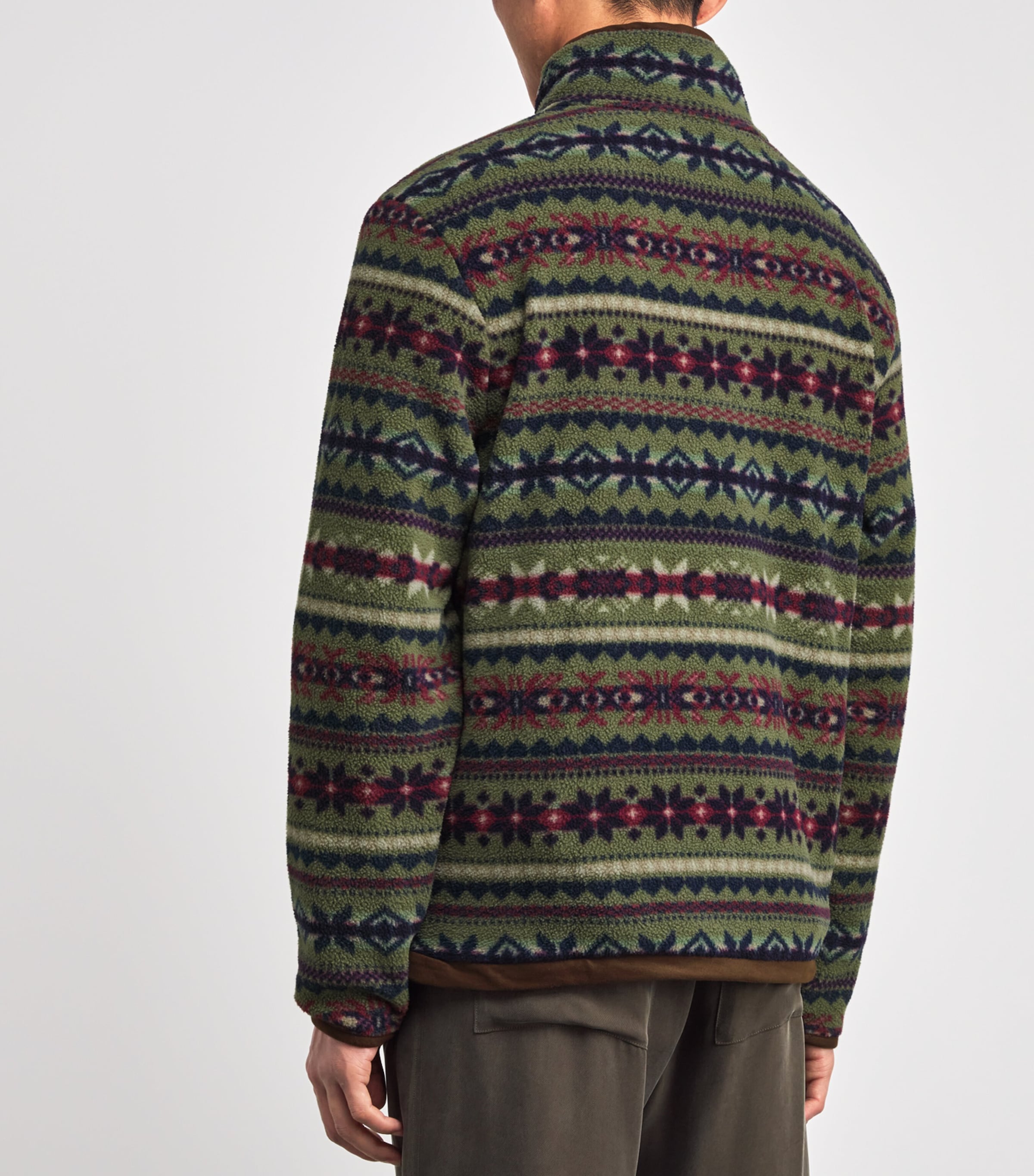 Fleece Fair Isle Sweater OLIVE Image 4