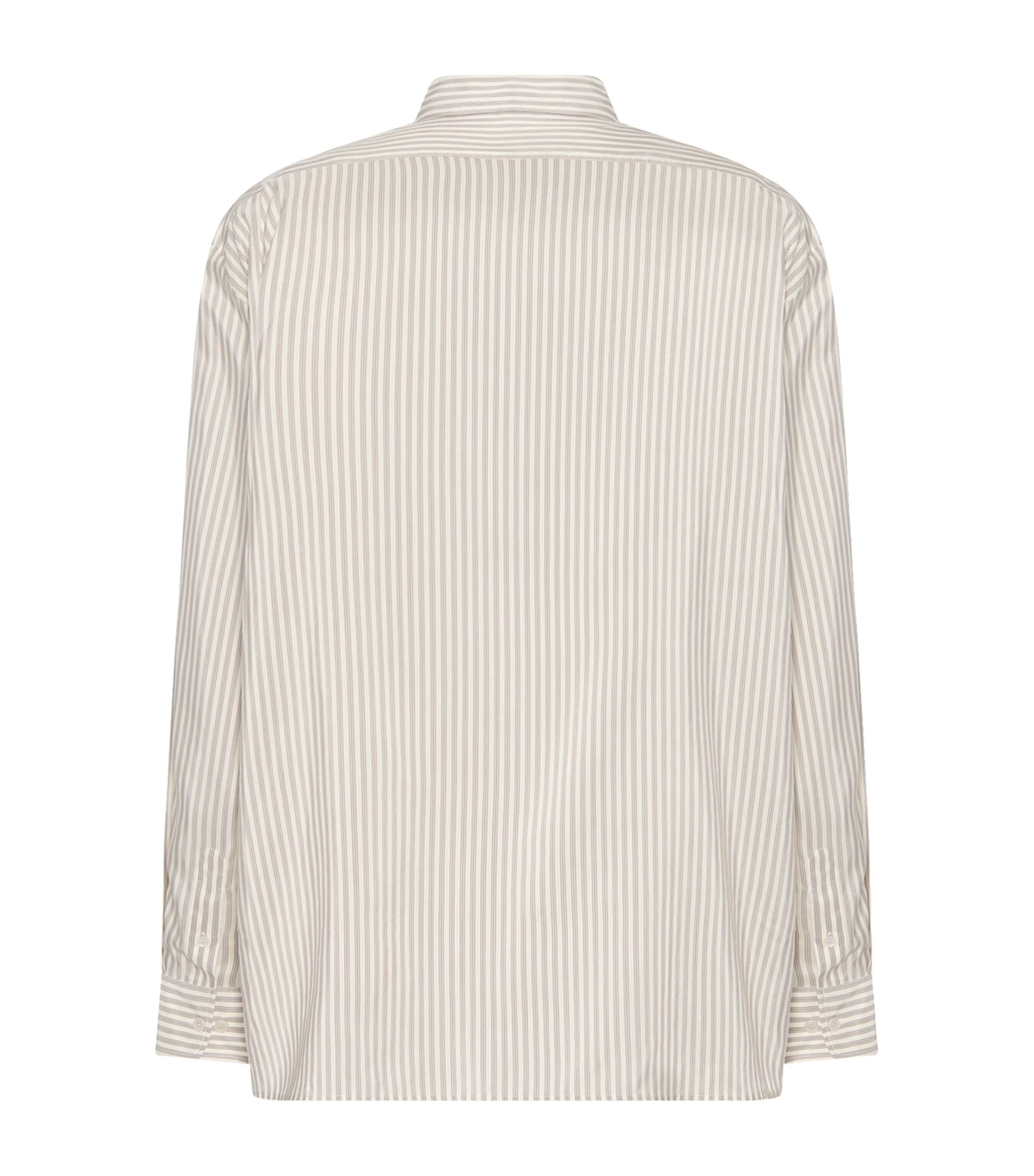 The Row Feme Silk Stripe Shirt In White