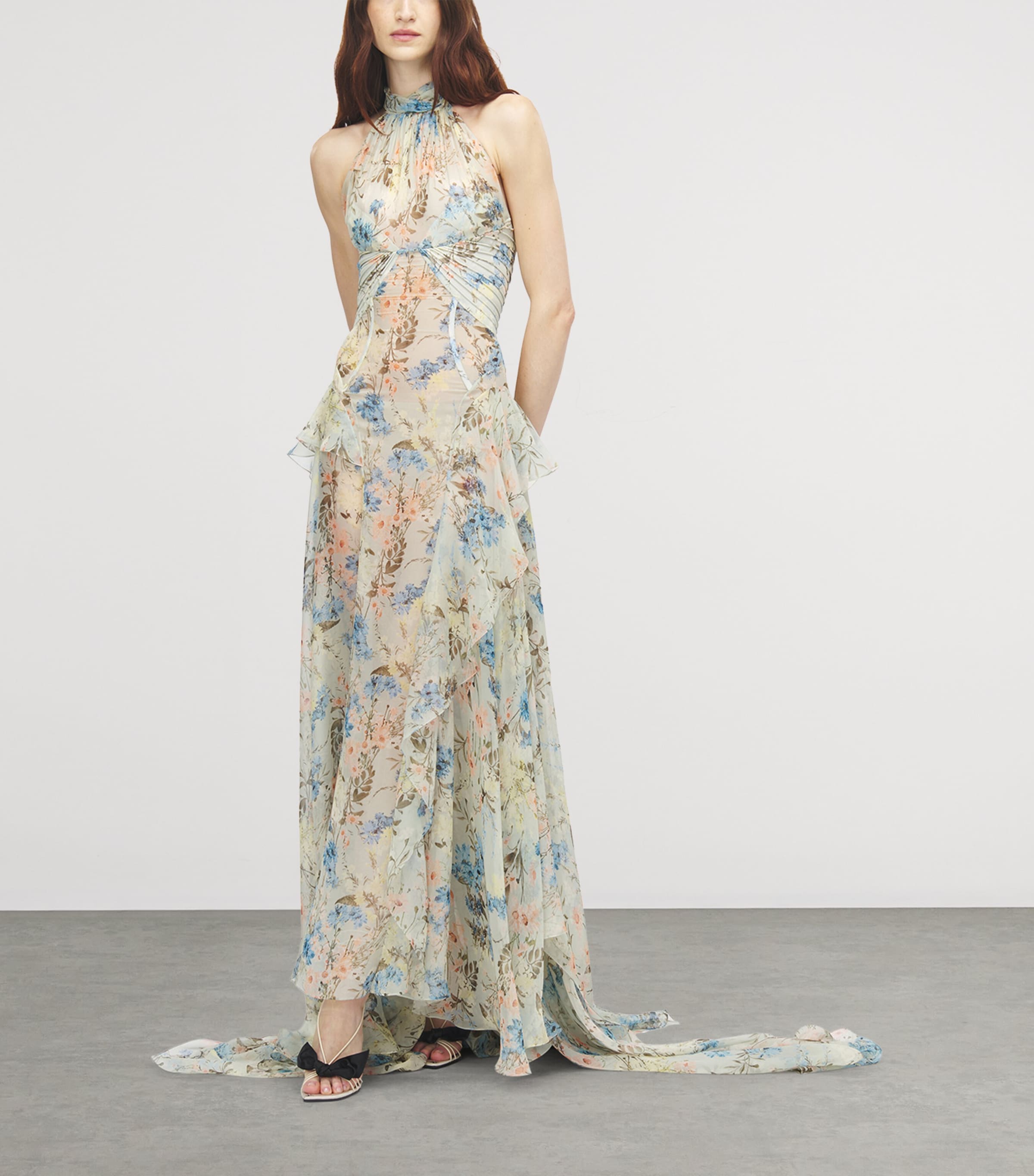 McQueen Womens Silk Floral Maxi Dress Image 2